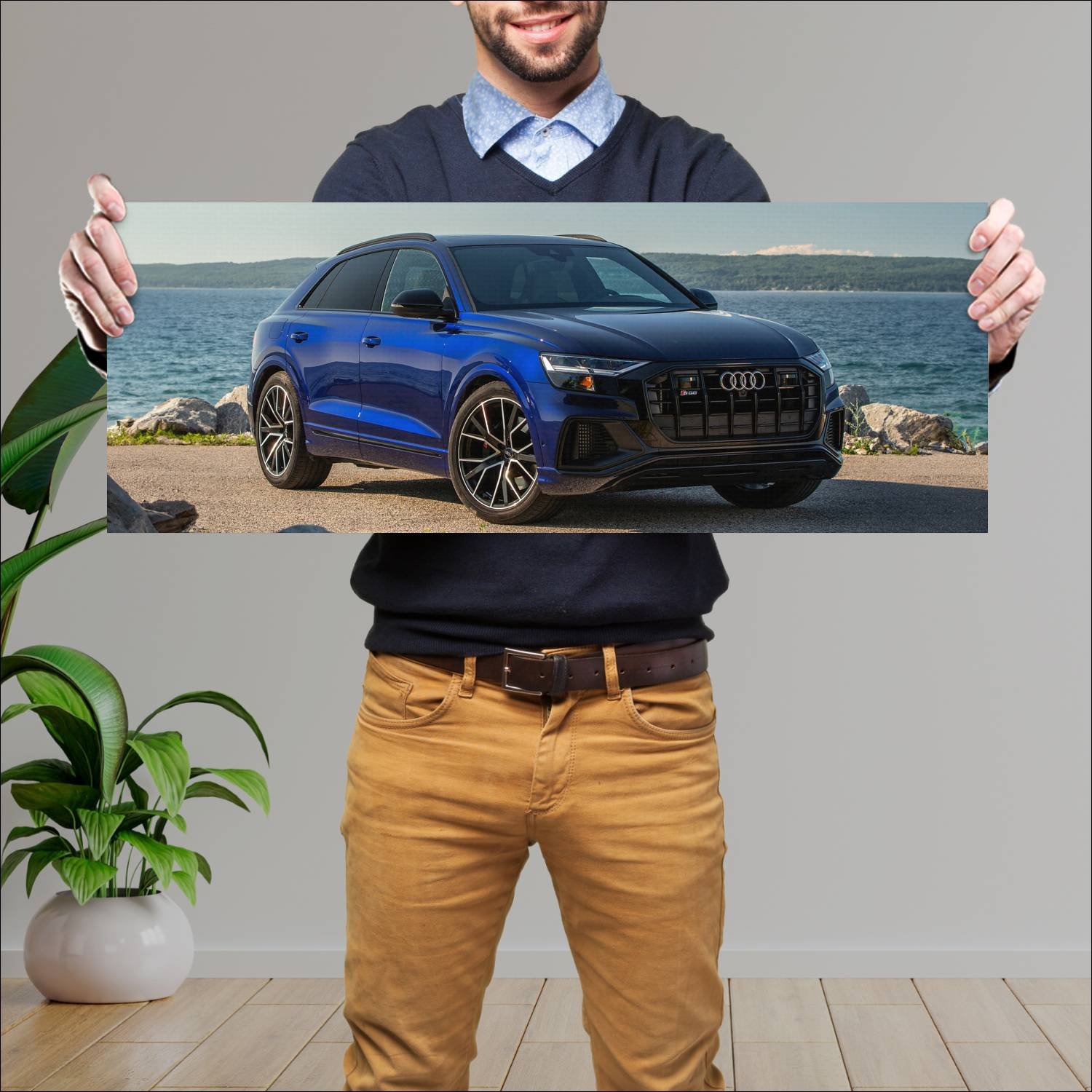 Cuadro grande 30x80cm 2020 audi sq8 us auto 760 Audi