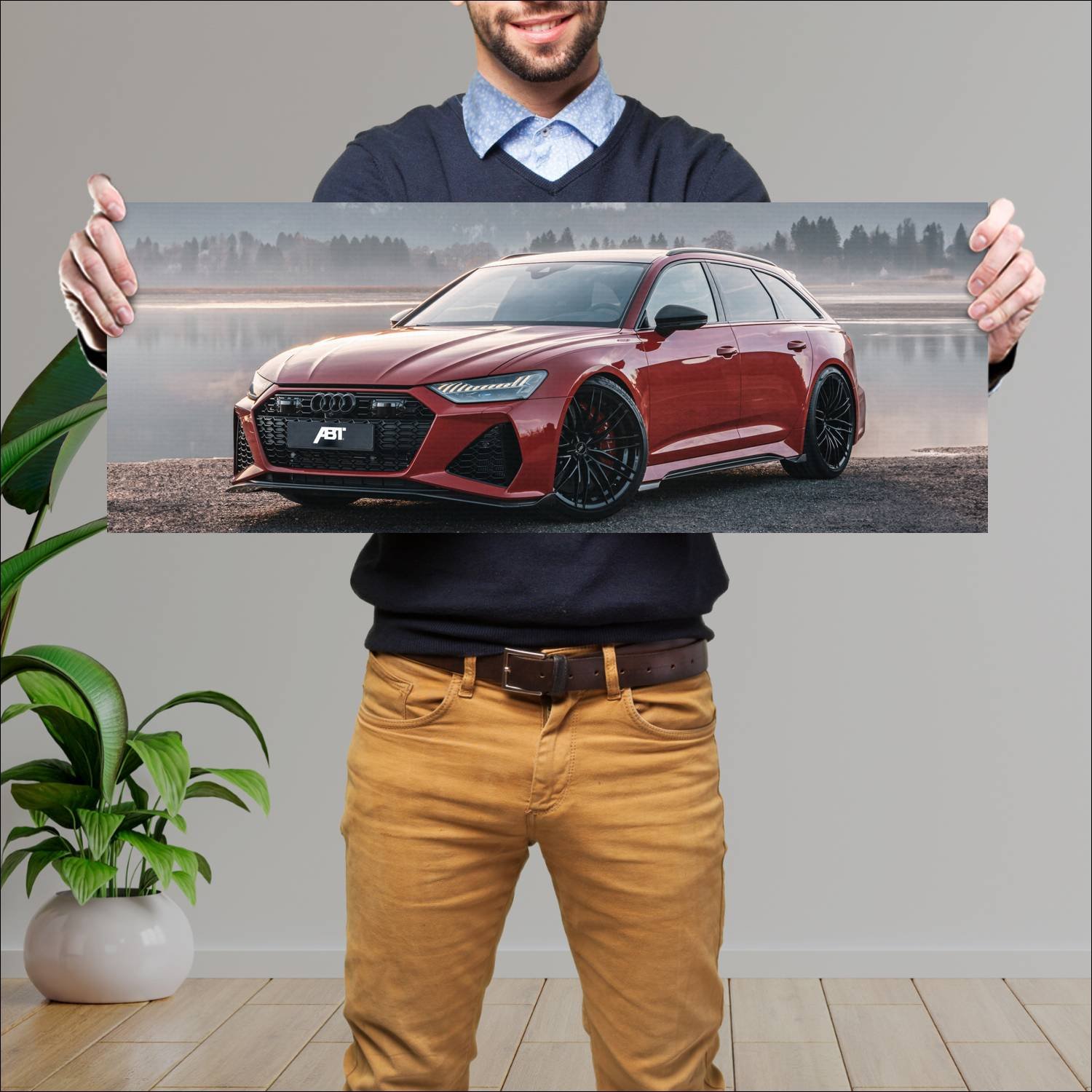 Cuadro grande 30x80cm 2021 abt rs 6 s auto 771 Audi