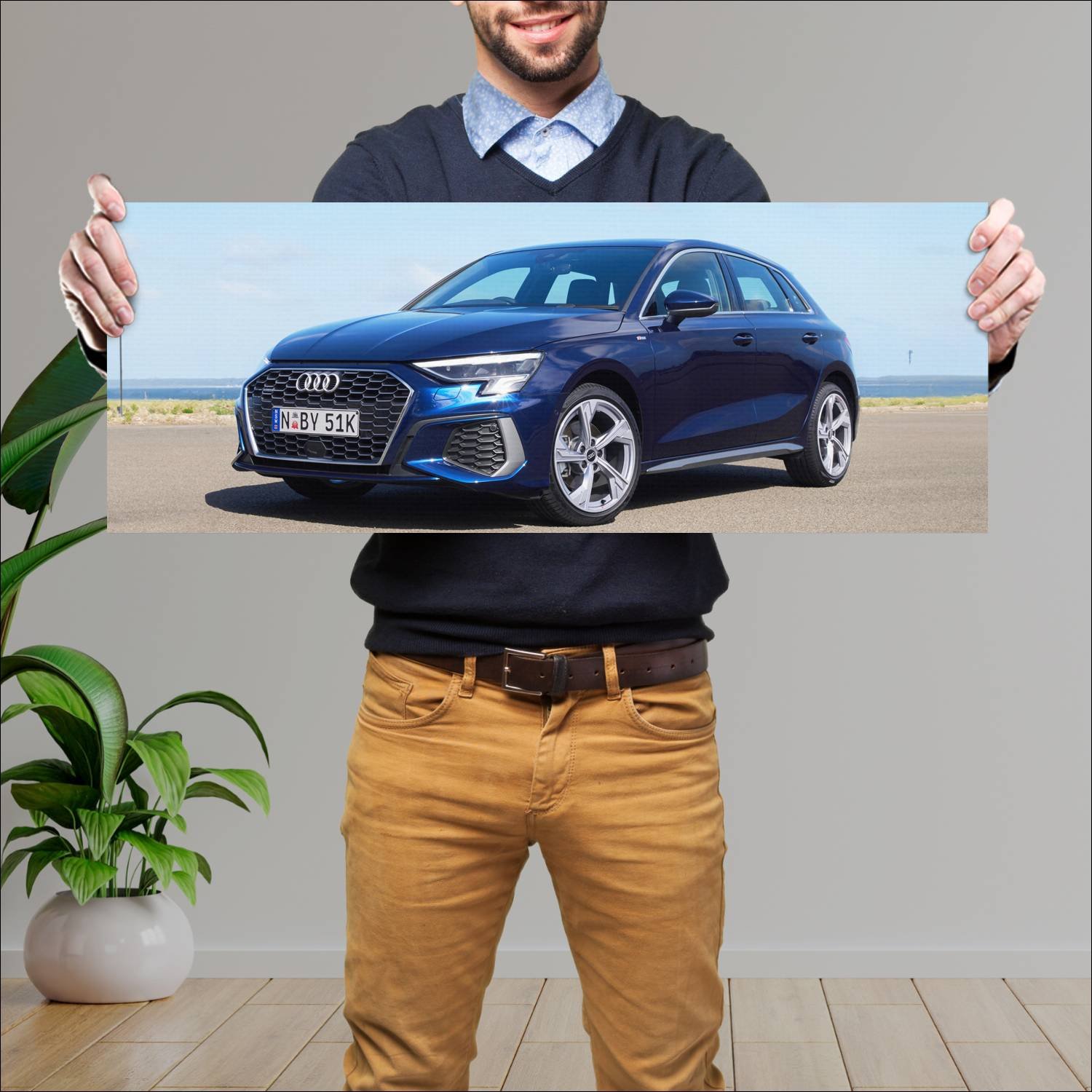 Cuadro grande 30x80cm 2022 audi a3 sportback s lin 864 Audi