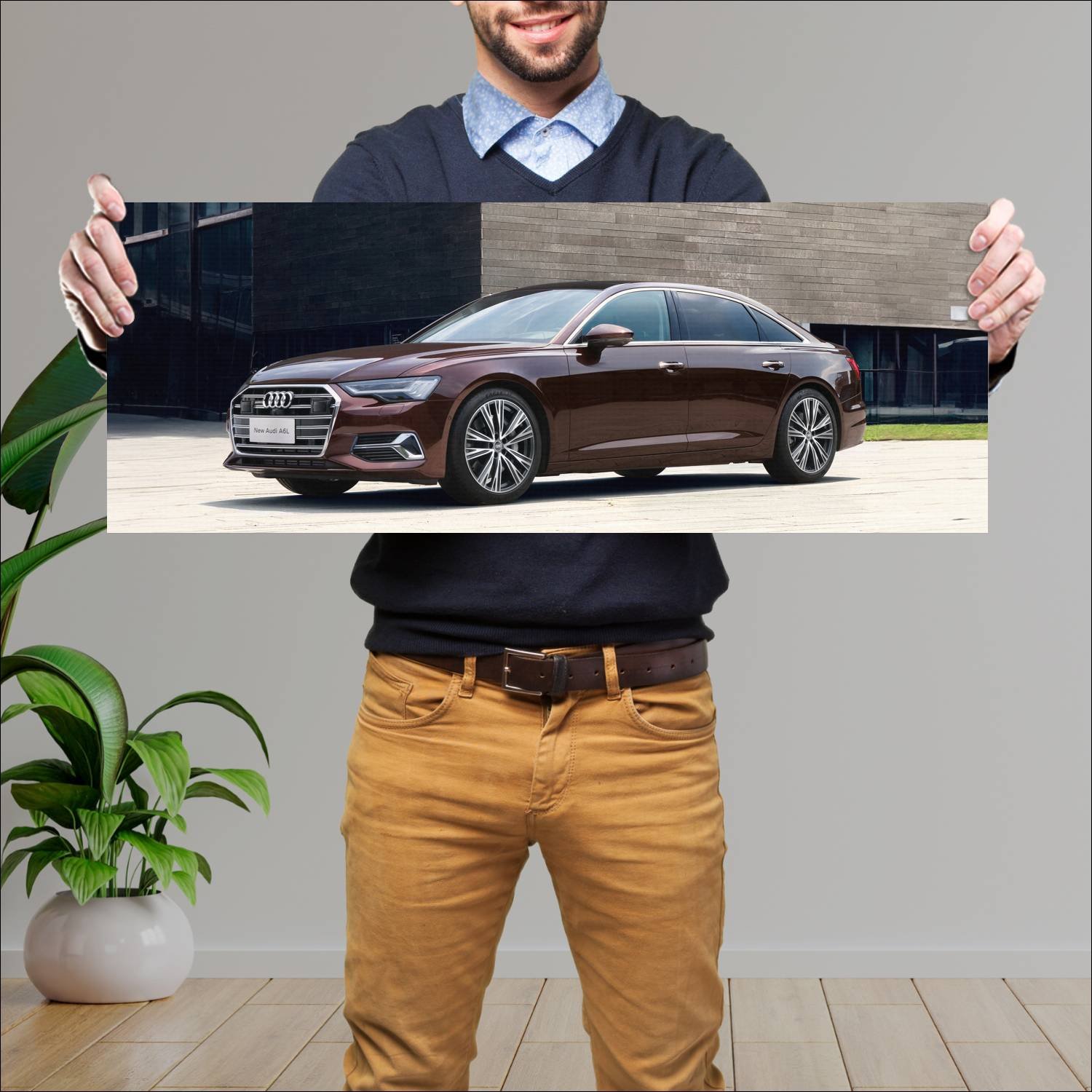 Cuadro grande 30x80cm 2022 audi a6 l sedan cn Audi