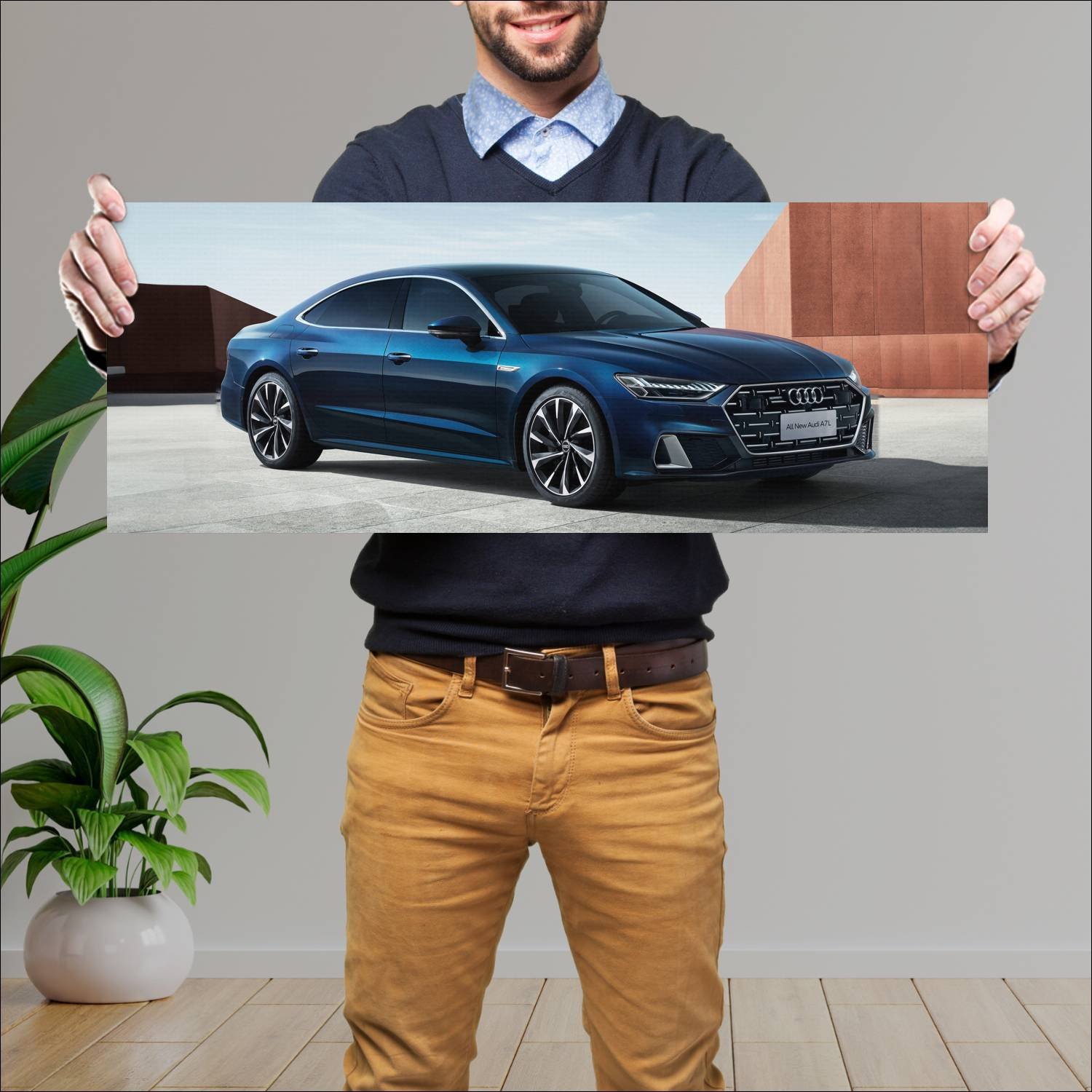 Cuadro grande 30x80cm 2022 audi a7 l s line cn 107 869 Audi