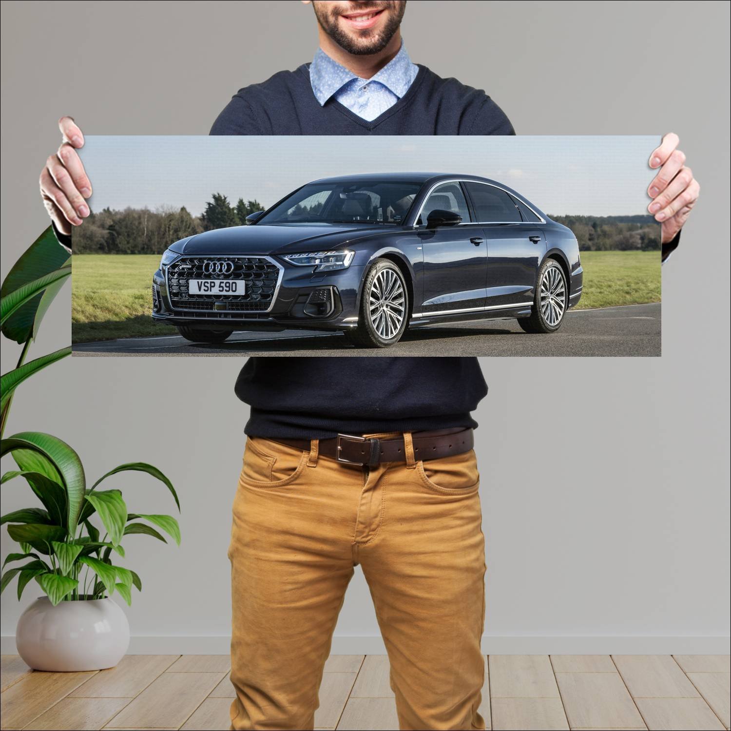 Cuadro grande 30x80cm 2022 audi a8 l s line uk 107 872 Audi