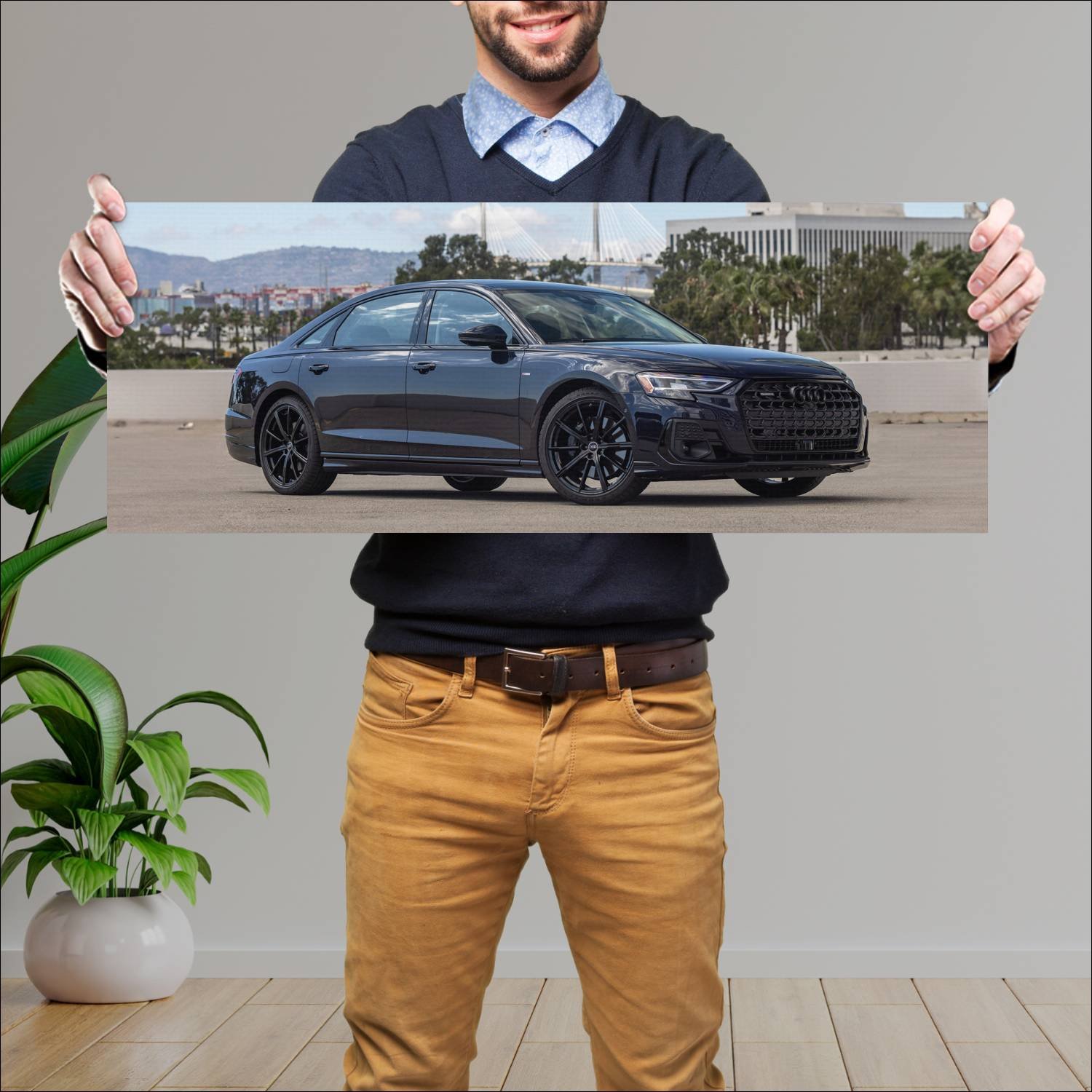 Cuadro grande 30x80cm 2022 audi a8 l s line us 108 873 Audi