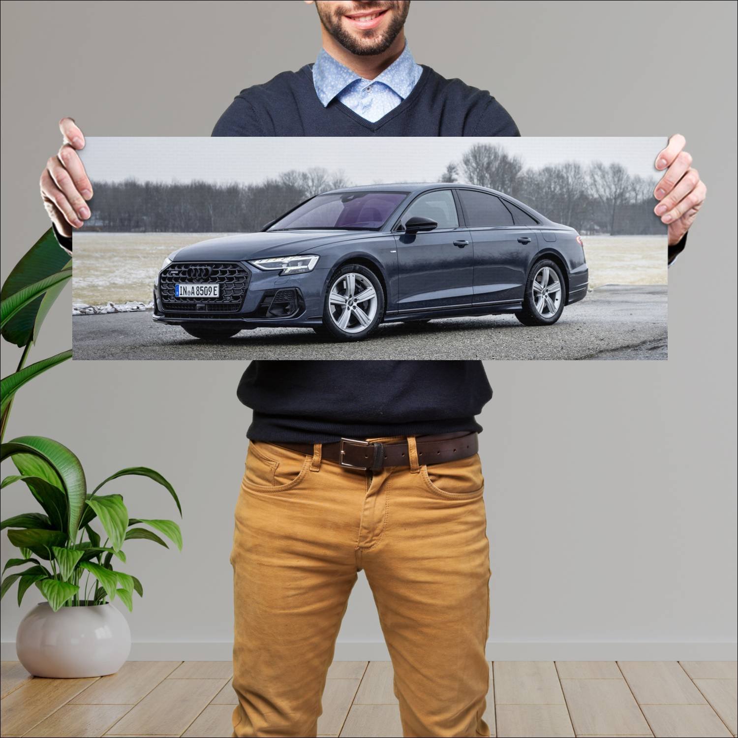 Cuadro grande 30x80cm 2022 audi a8 plug in hybrid 874 Audi