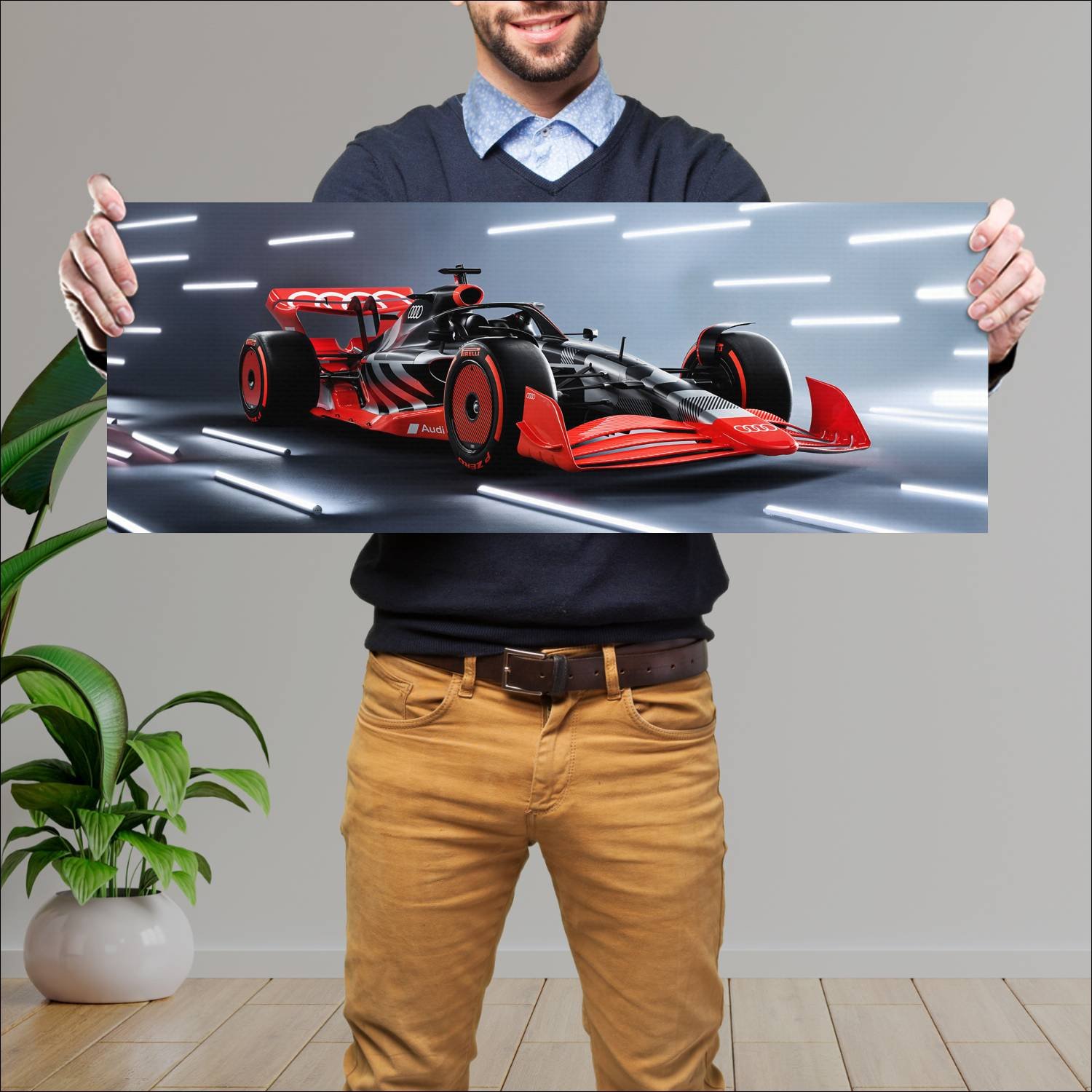 Cuadro grande 30x80cm 2022 audi f1 launch livery s 876 Audi