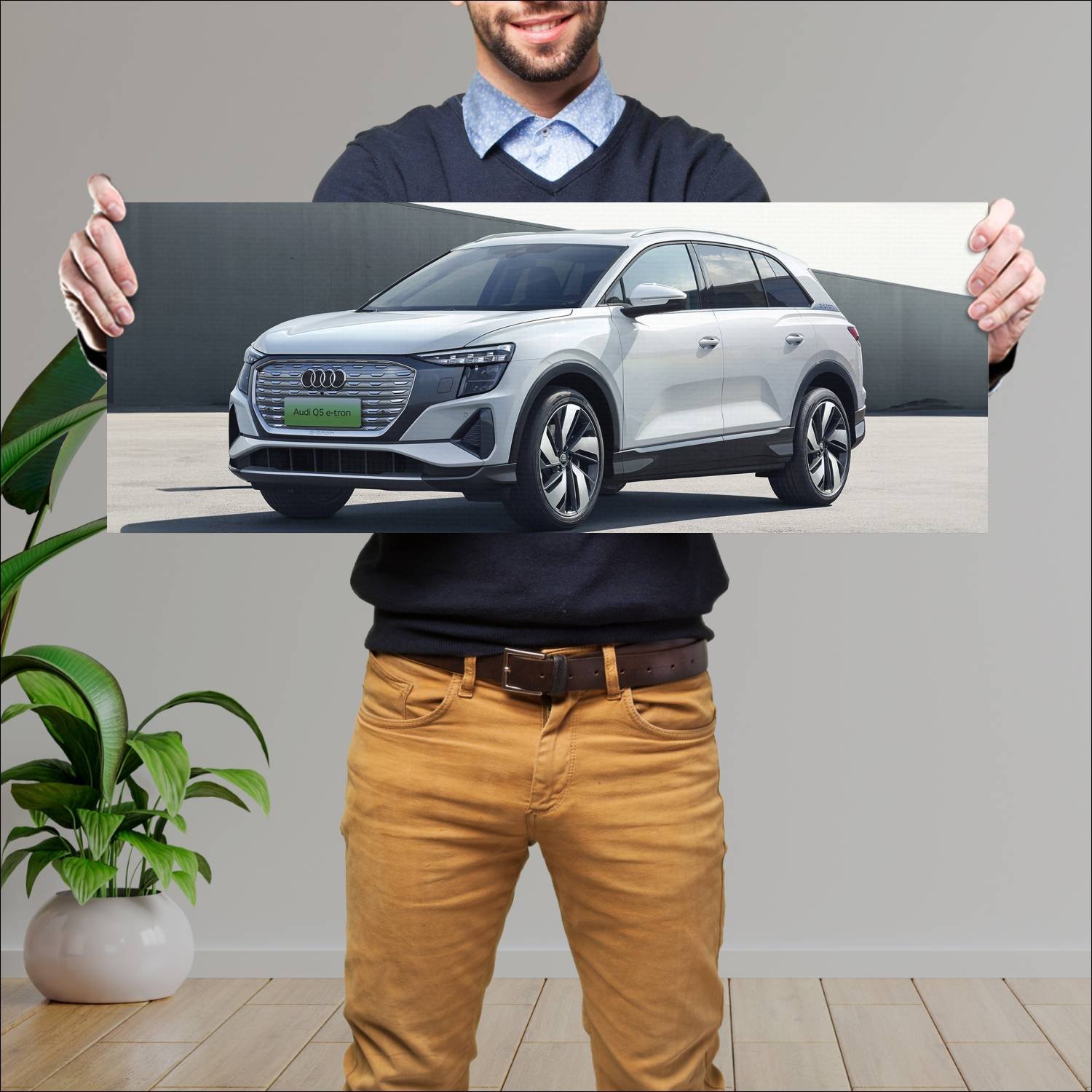 Cuadro grande 30x80cm 2022 audi q5 e tron cn auto 878 Audi