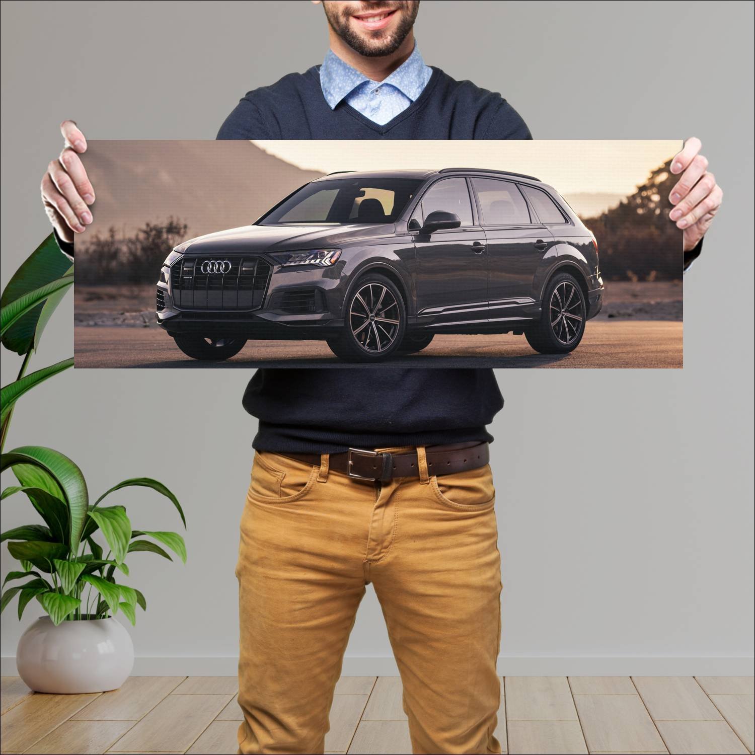 Cuadro grande 30x80cm 2022 audi q7 black pack us 1 882 Audi