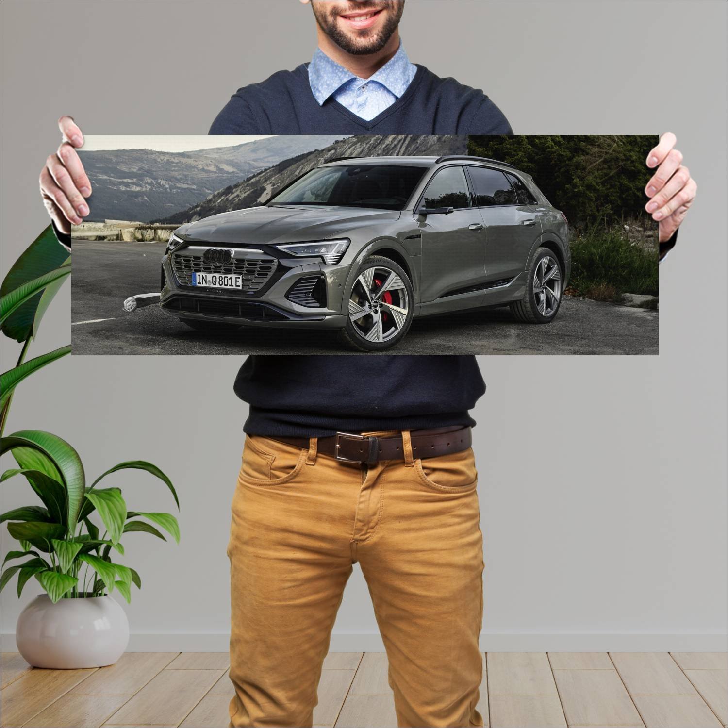 Cuadro grande 30x80cm 2022 audi q8 e tron auto 883 Audi