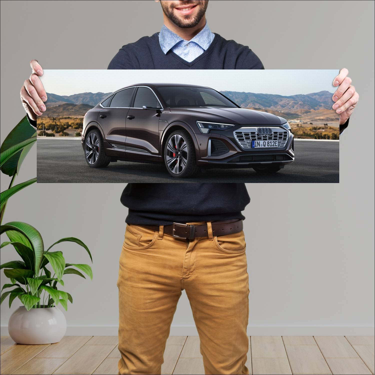 Cuadro grande 30x80cm 2022 audi q8 sportback e tro 884 Audi
