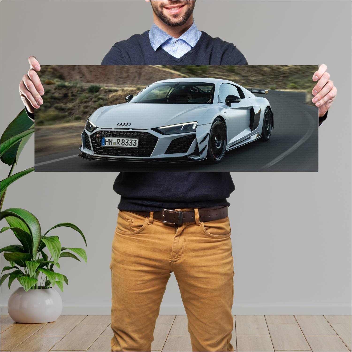 Cuadro grande 30x80cm 2022 audi r8 gt coupe auto 885 Audi
