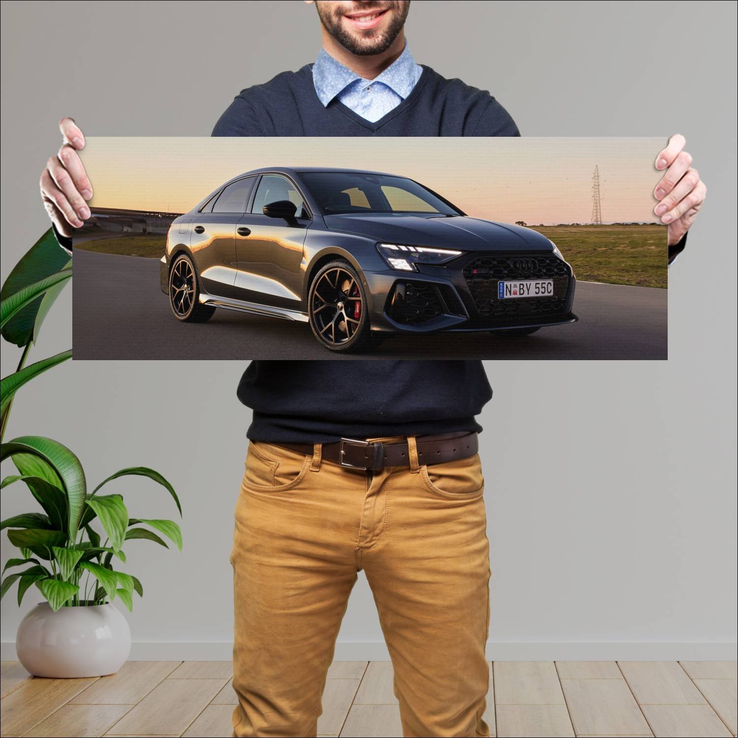 Cuadro grande 30x80cm 2022 audi rs 3 sedan au Audi