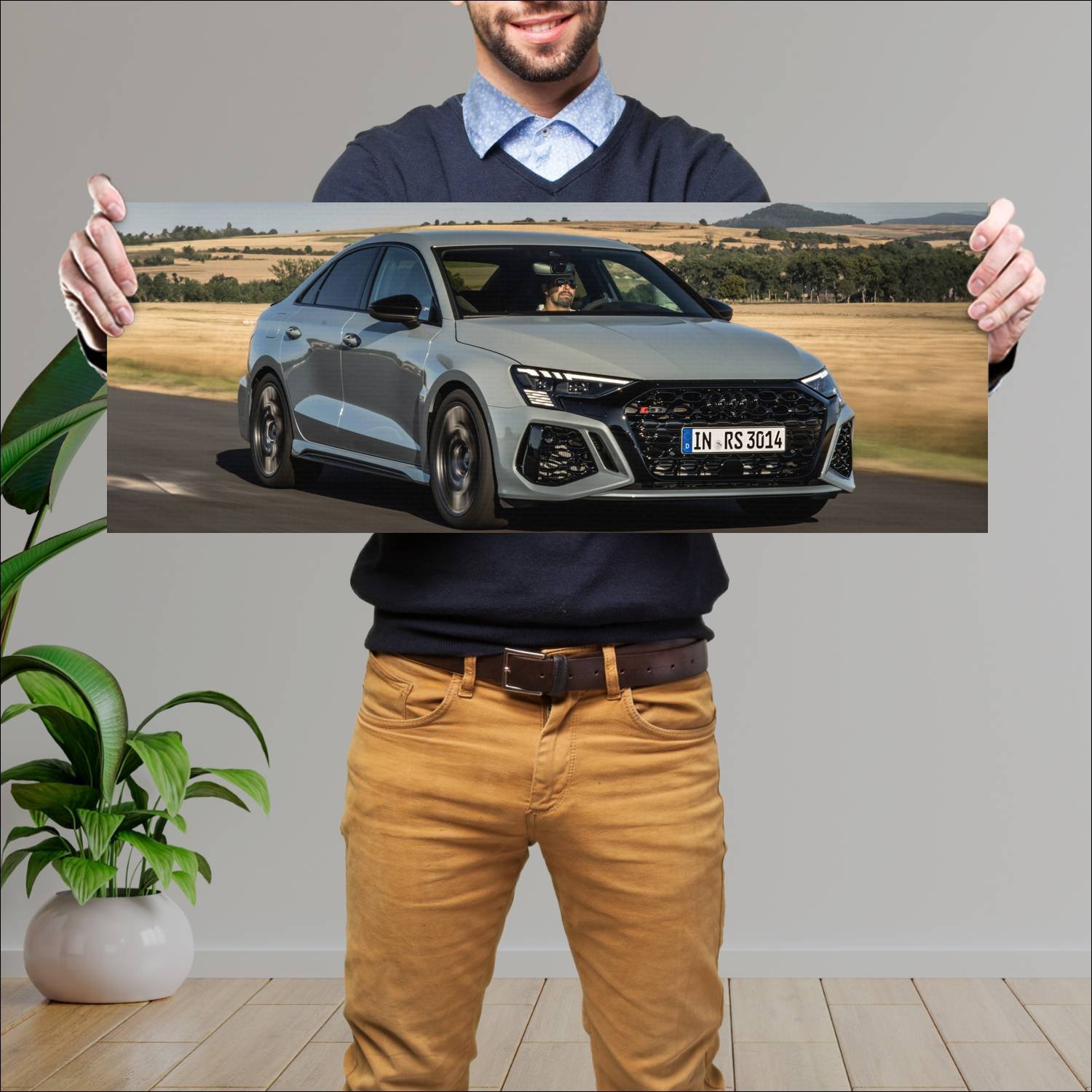 Cuadro grande 30x80cm 2022 audi rs 3 sedan perform 888 Audi