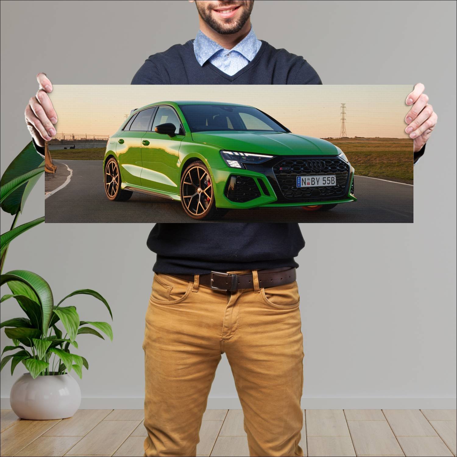 Cuadro grande 30x80cm 2022 audi rs 3 sportback au 891 Audi
