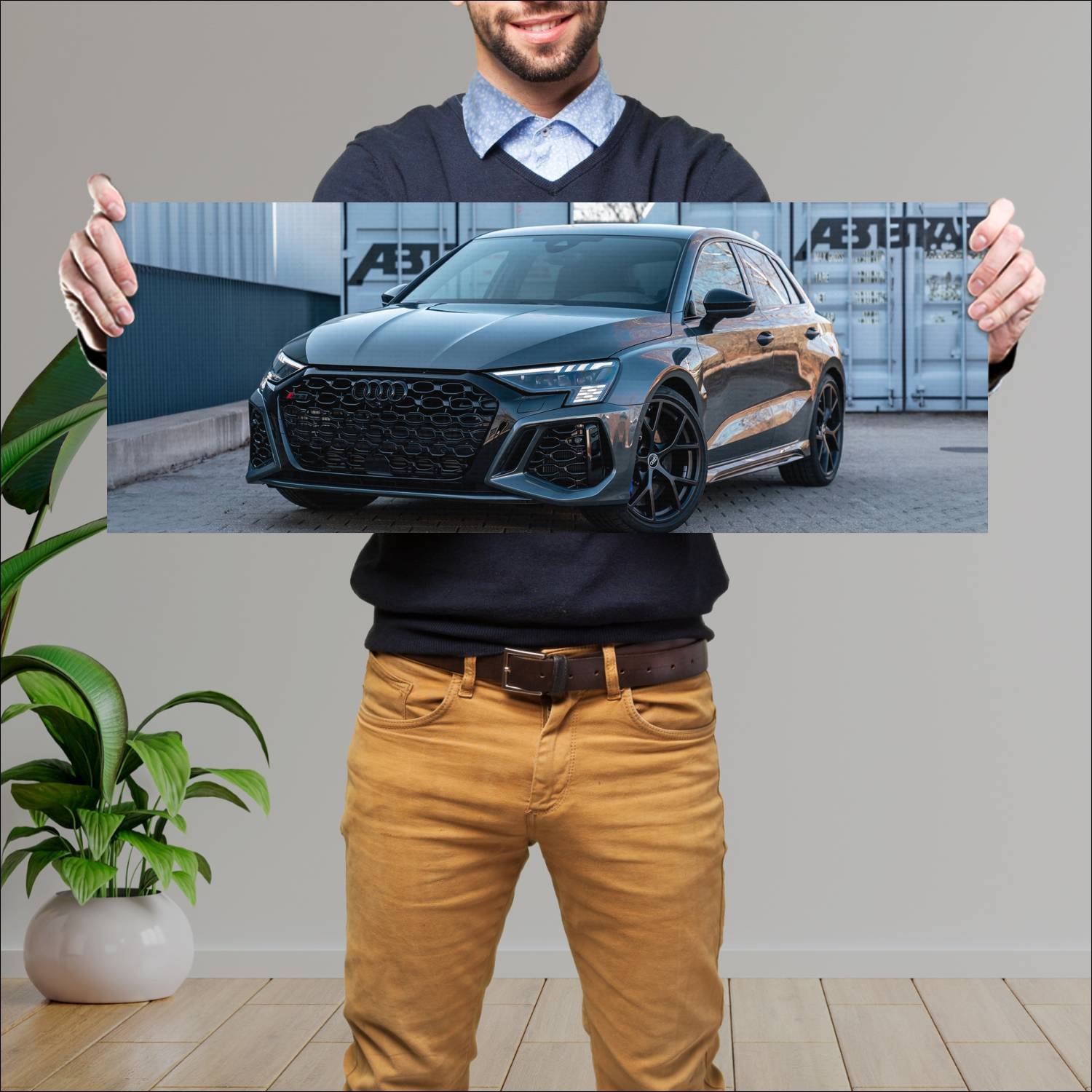 Cuadro grande 30x80cm 2022 audi rs 3 sportback by 892 Audi