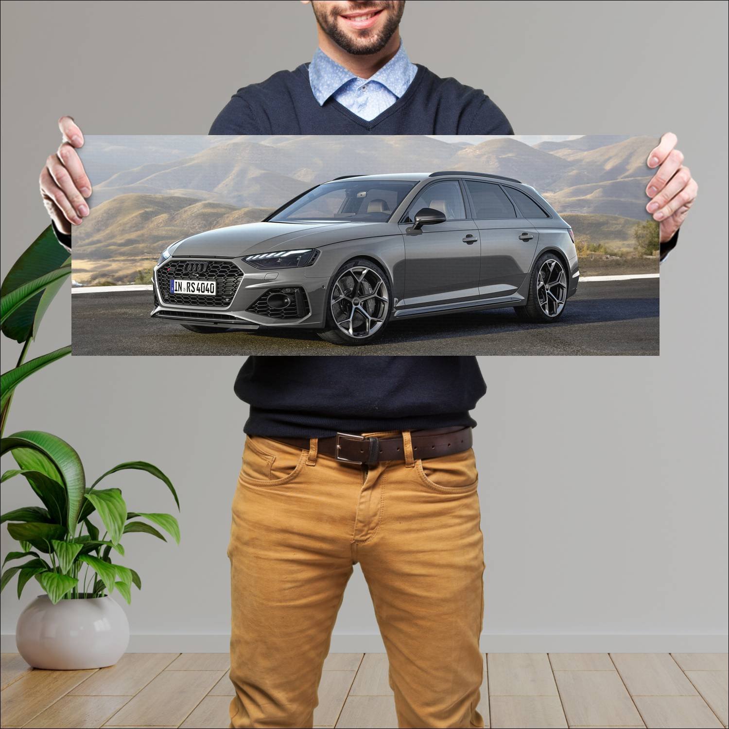 Cuadro grande 30x80cm 2022 audi rs 4 avant competi 895 Audi