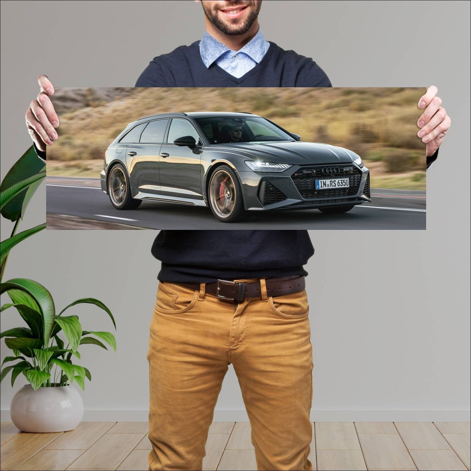 Cuadro grande 30x80cm 2022 audi rs 6 avant perform 899 Audi