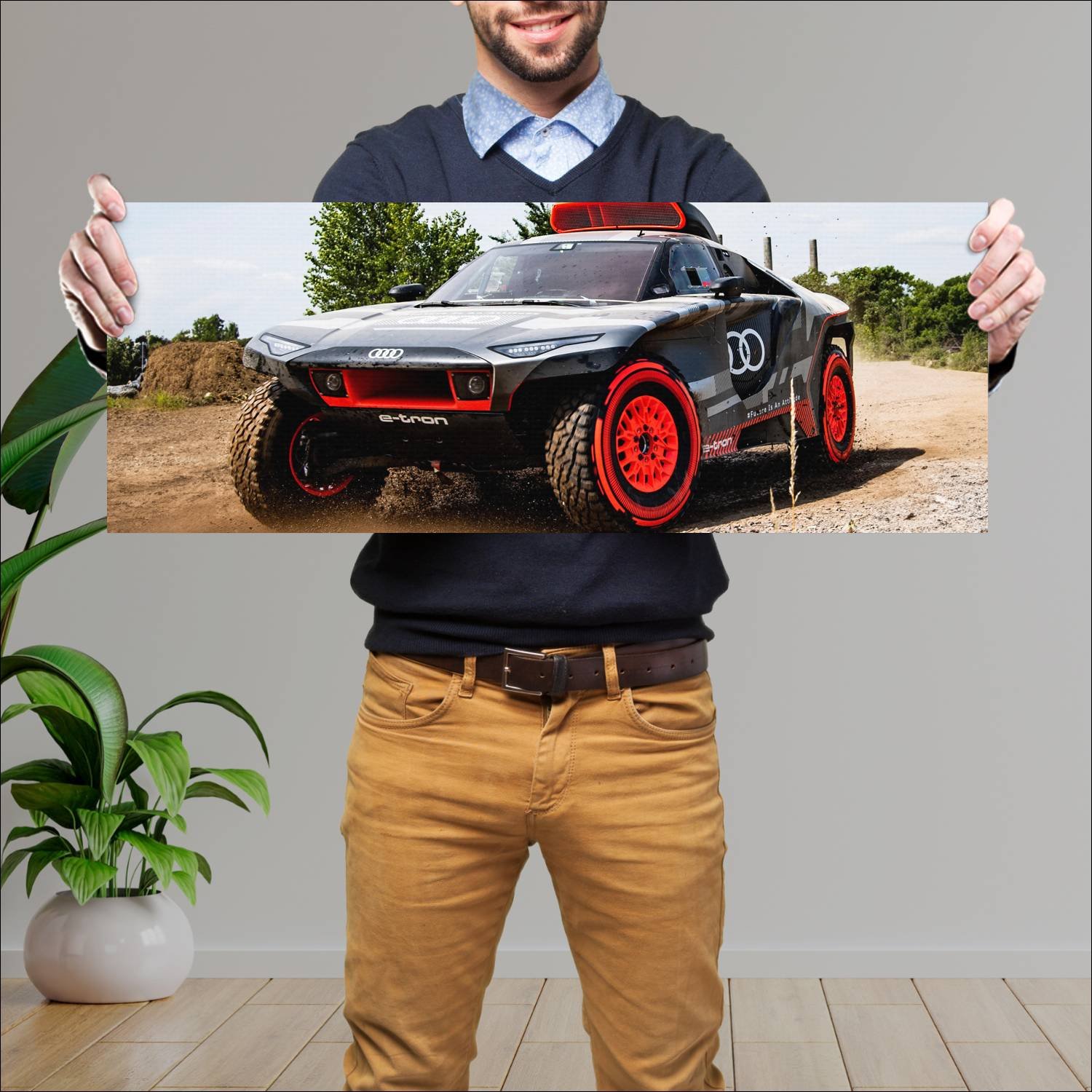 Cuadro grande 30x80cm 2022 audi rs q e tron dakar 902 Audi