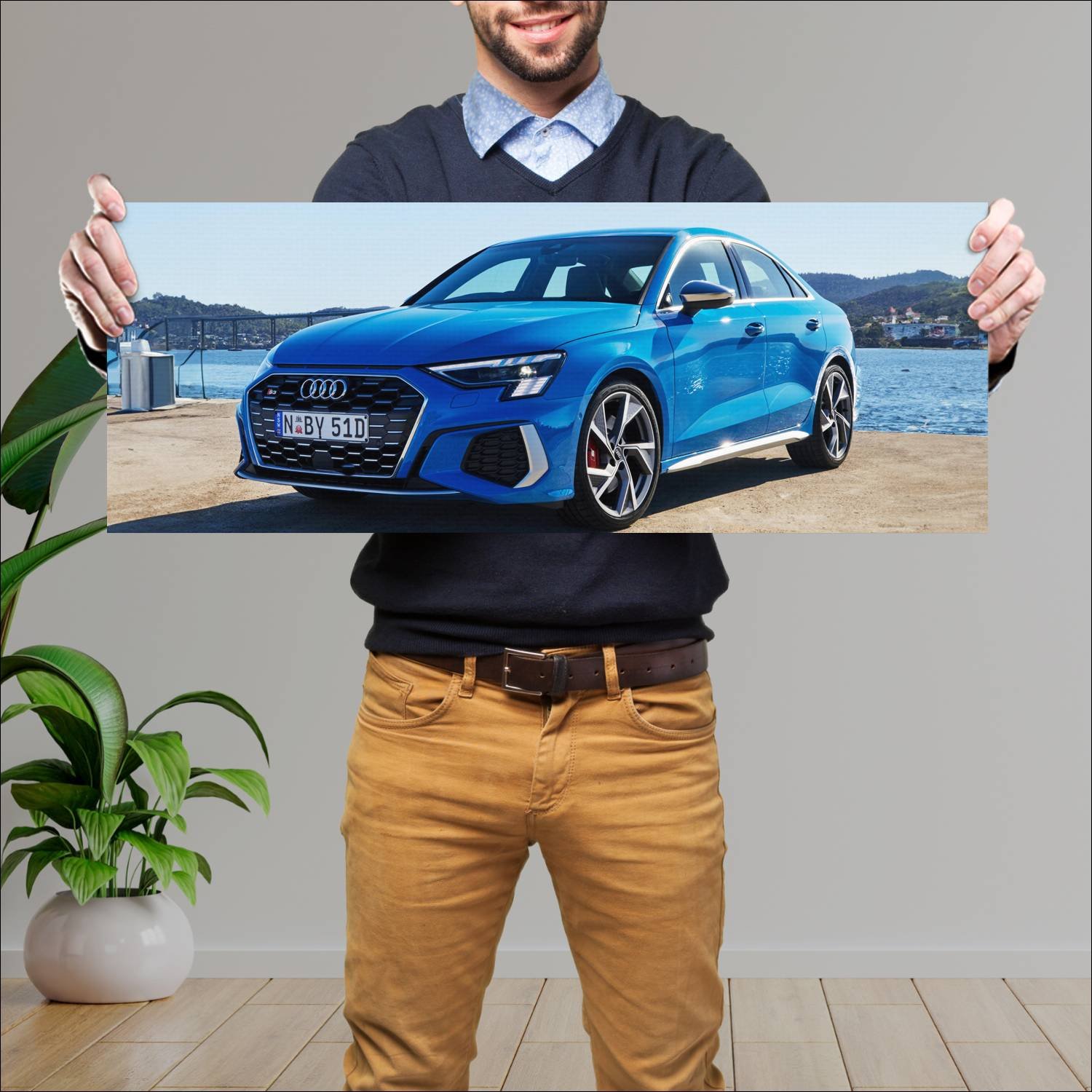 Cuadro grande 30x80cm 2022 audi s3 sedan au auto 906 Audi