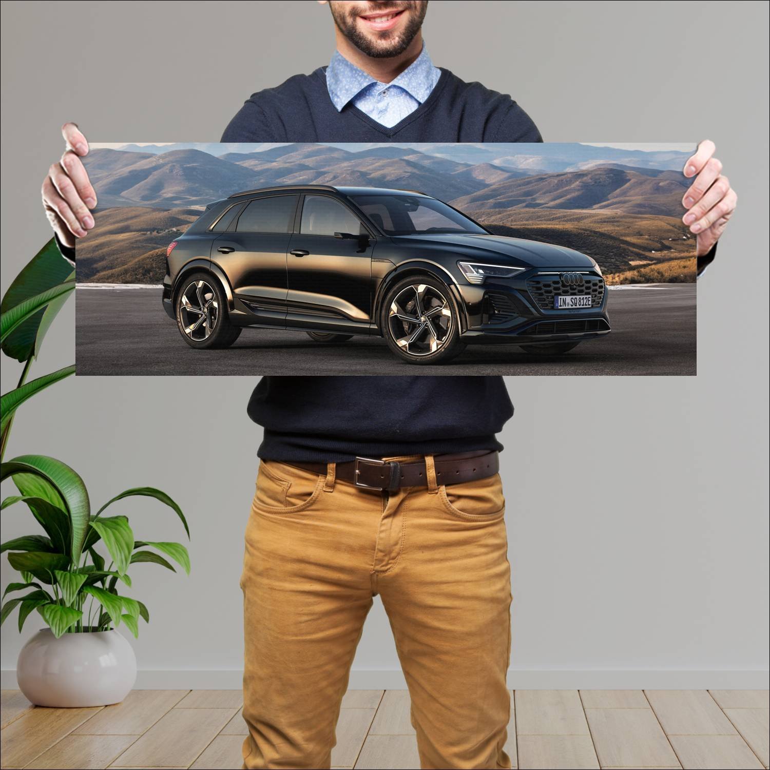 Cuadro grande 30x80cm 2022 audi sq8 e tron auto 914 Audi