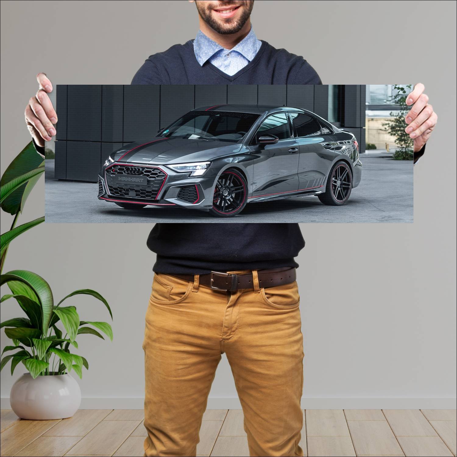 Cuadro grande 30x80cm 2022 manhart s 400 auto 919 Audi