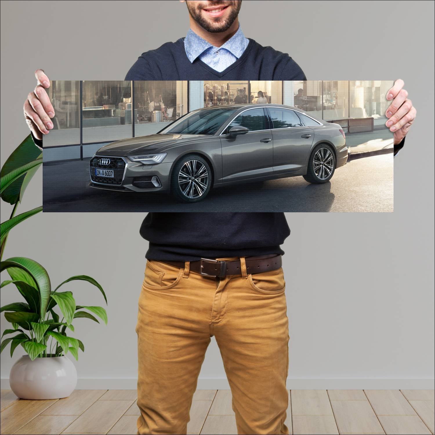 Cuadro grande 30x80cm 2023 audi a6 sedan auto 924 Audi