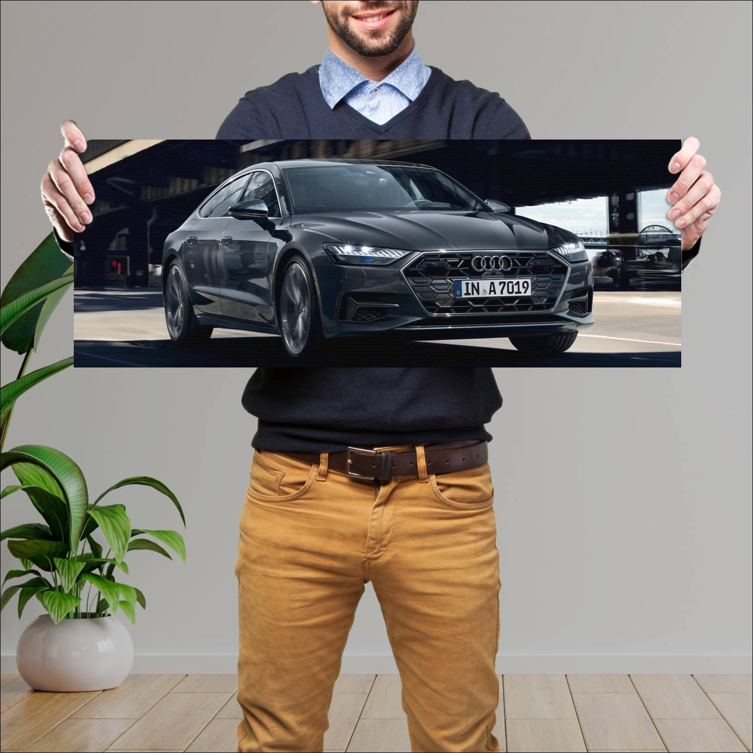 Cuadro grande 30x80cm 2023 audi a7 sportback auto 925 Audi