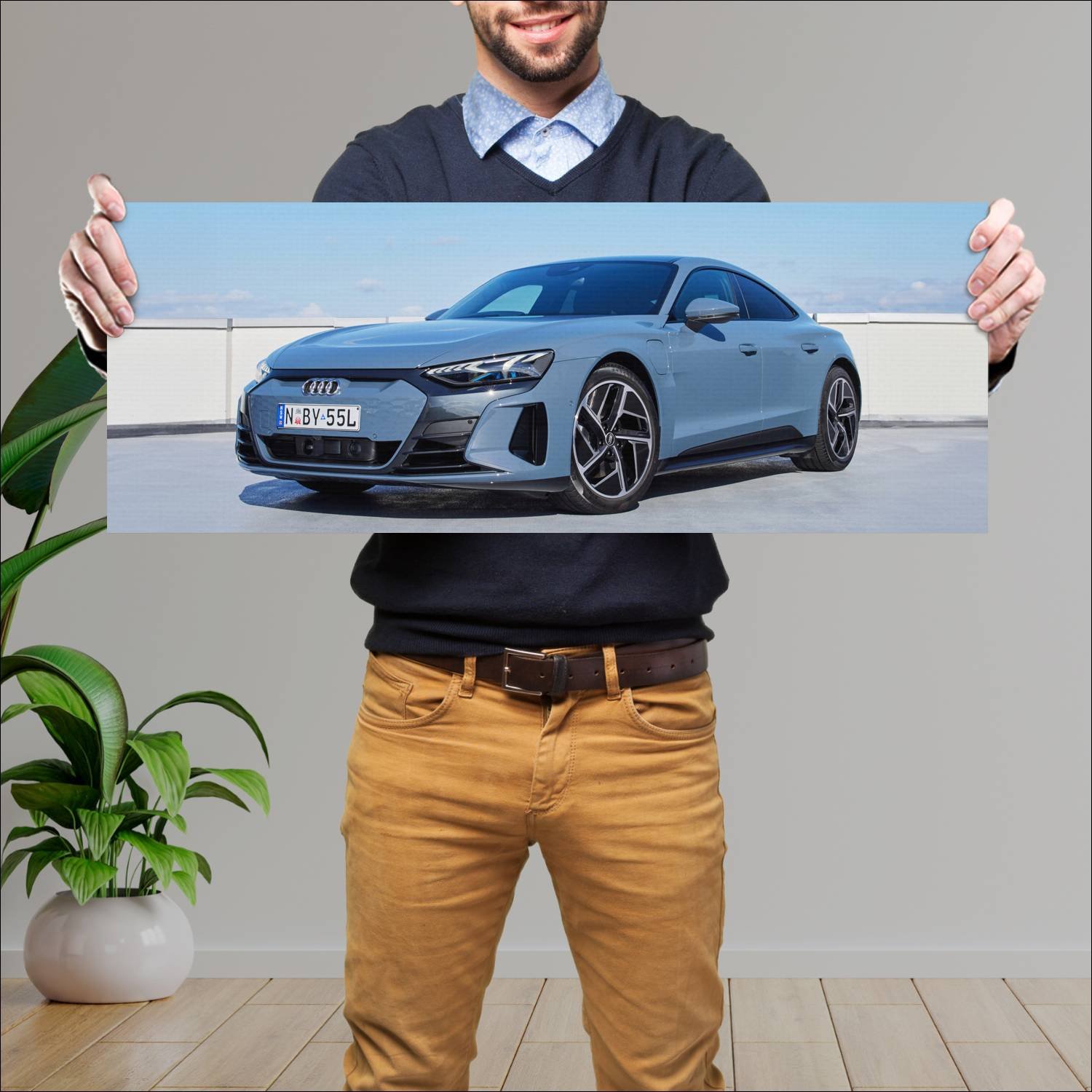 Cuadro grande 30x80cm 2023 audi e tron gt au auto 927 Audi