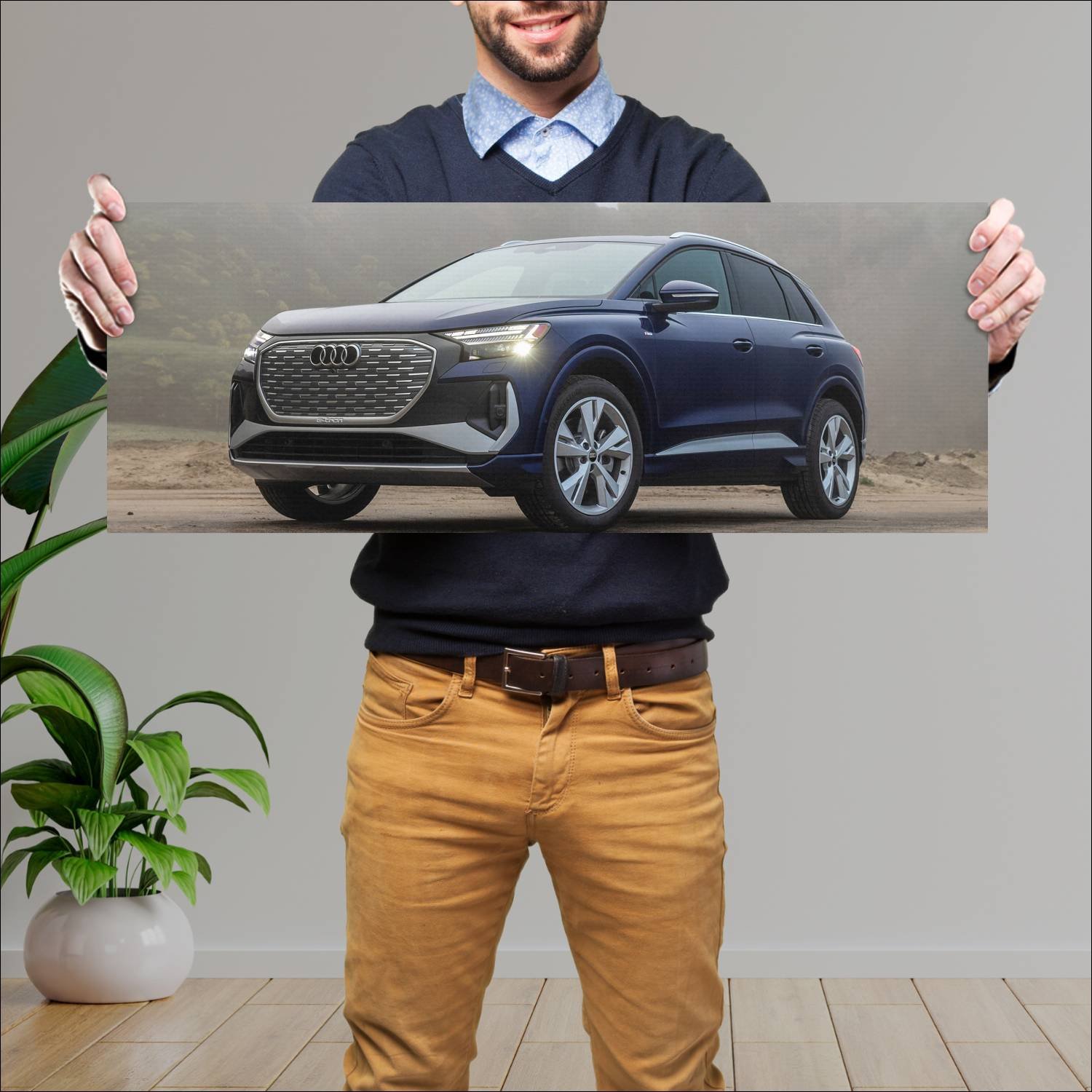 Cuadro grande 30x80cm 2023 audi q4 e tron s line u 929 Audi