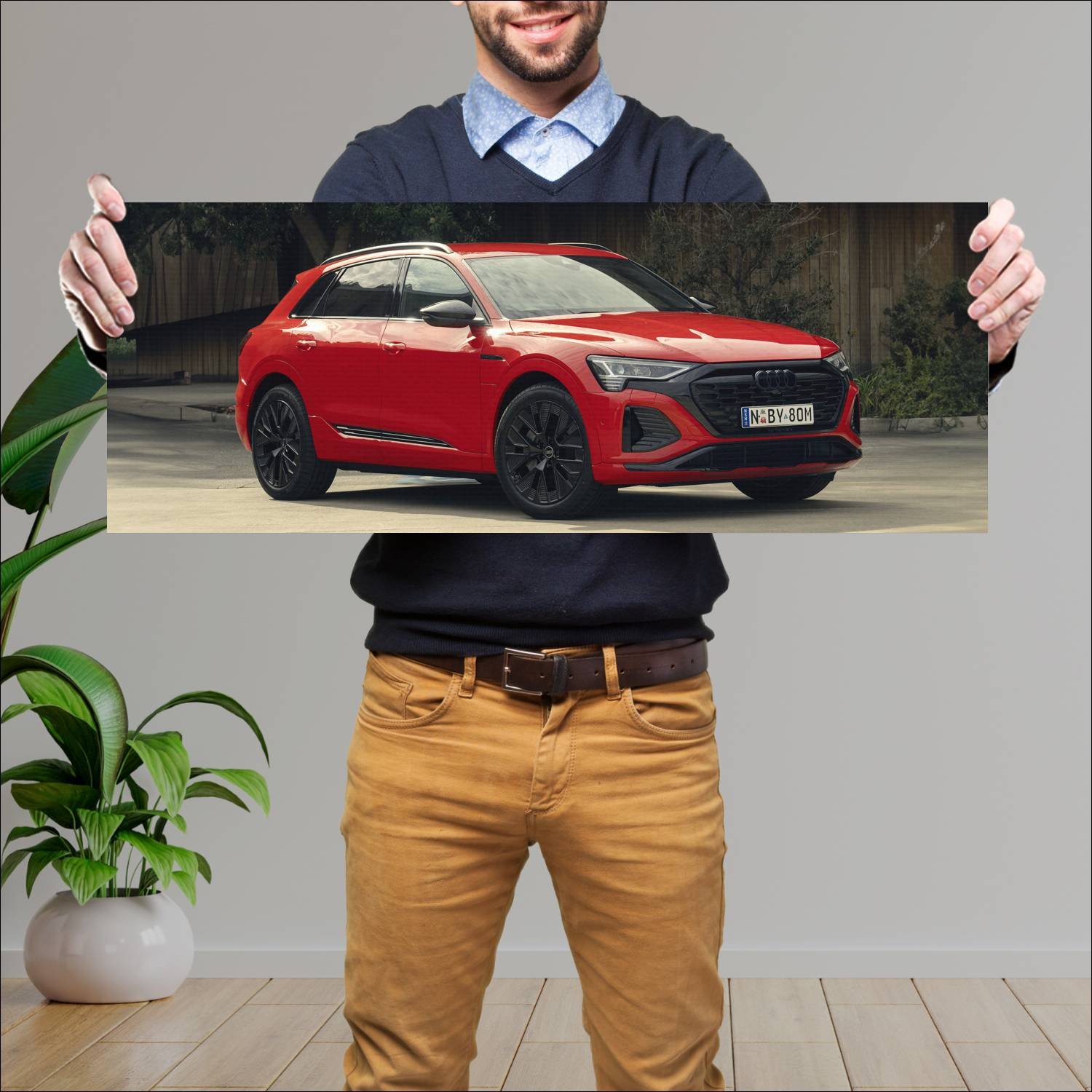 Cuadro grande 30x80cm 2023 audi q8 e tron s line a 934 Audi