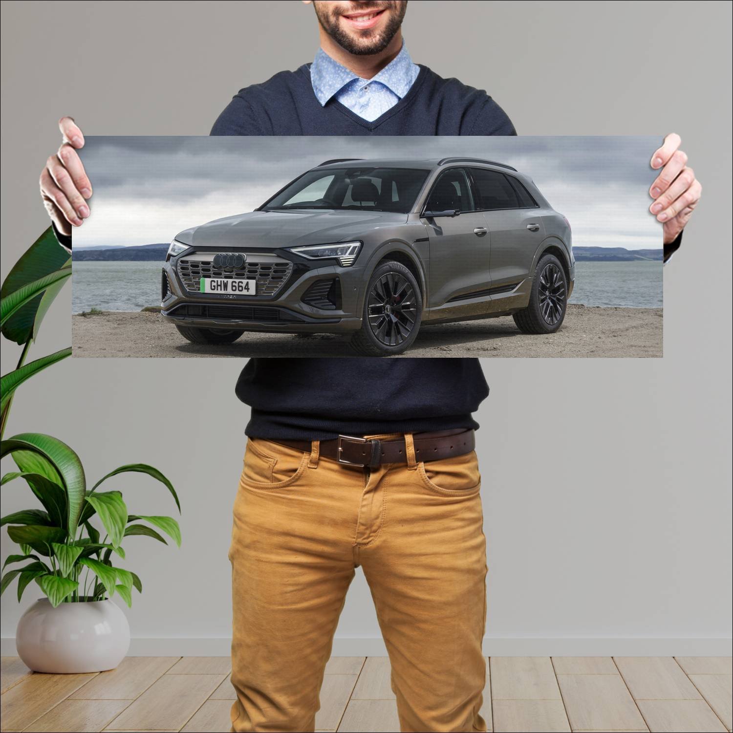 Cuadro grande 30x80cm 2023 audi q8 e tron uk auto 935 Audi