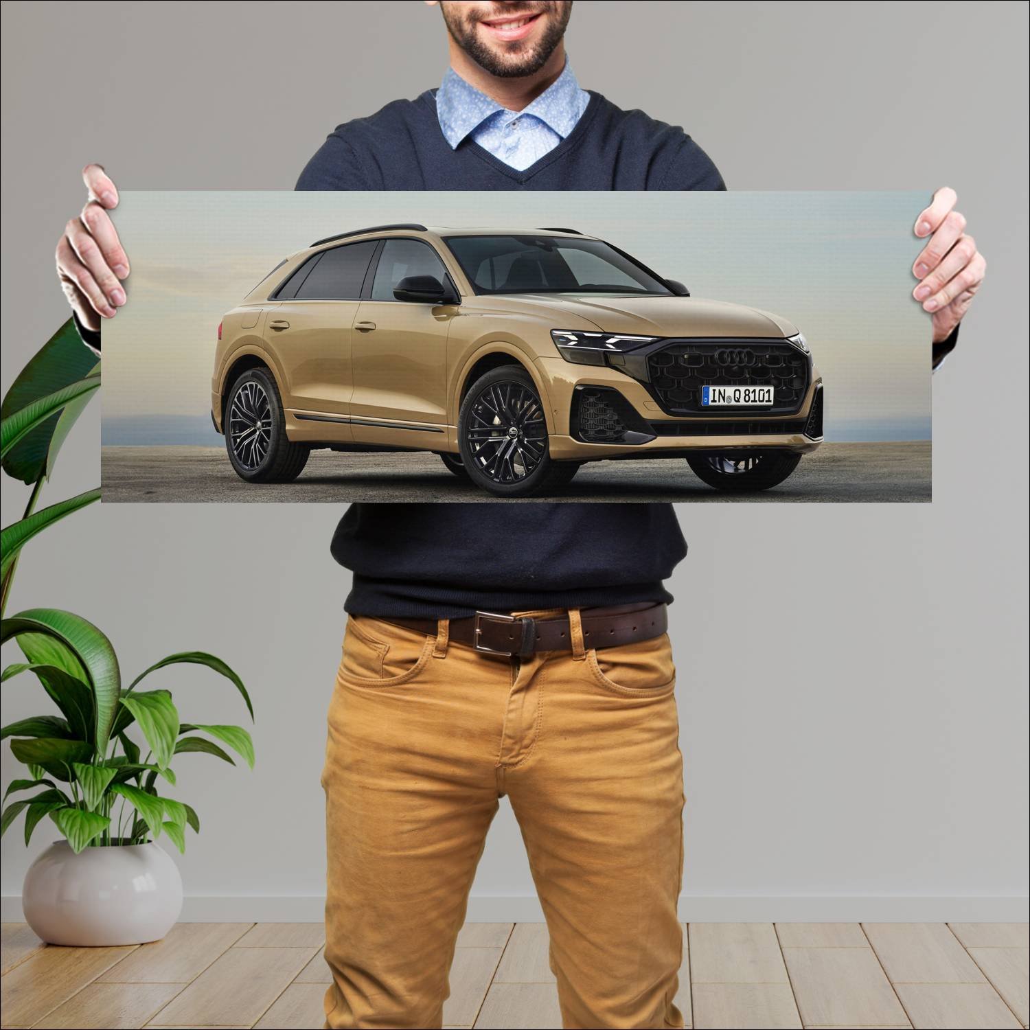 Cuadro grande 30x80cm 2023 audi q8 s line auto 936 Audi