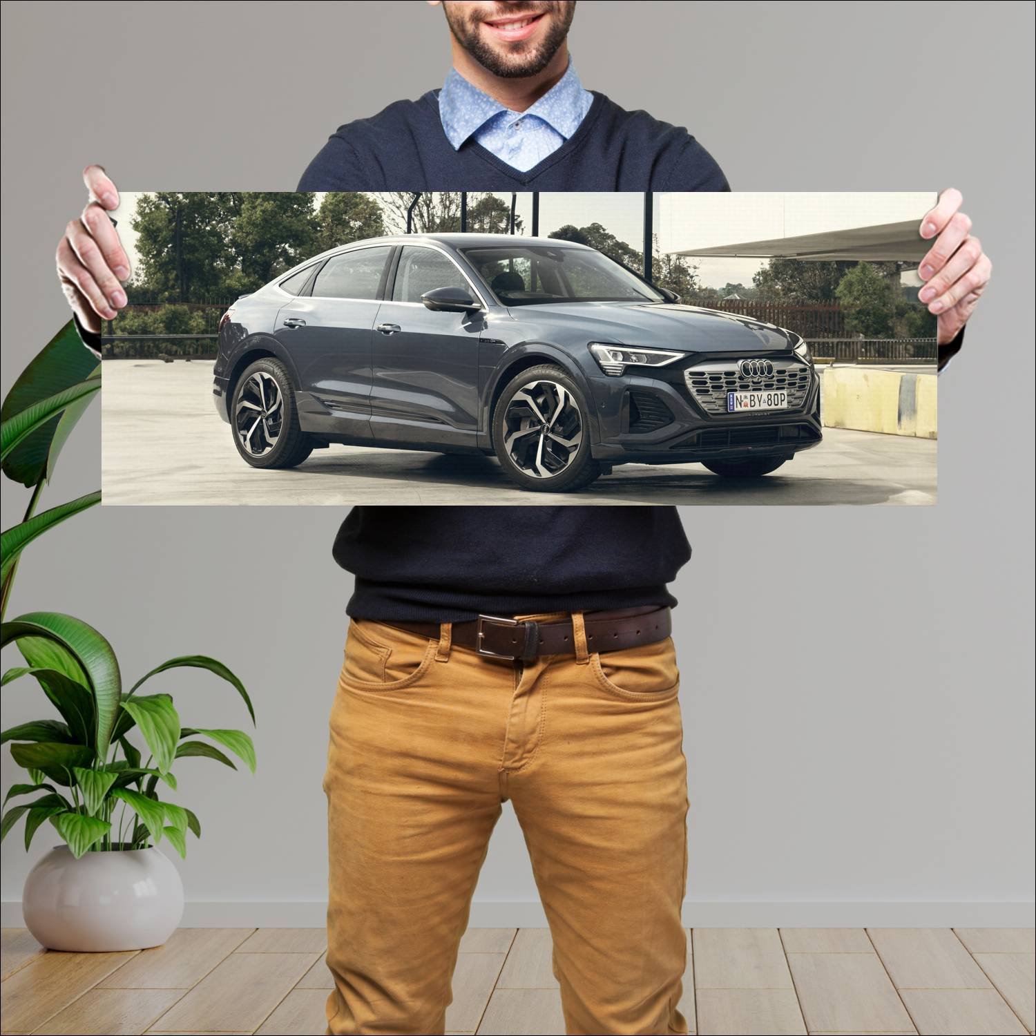 Cuadro grande 30x80cm 2023 audi q8 sportback e tro 937 Audi