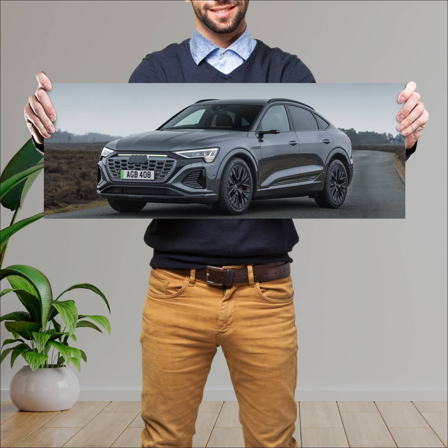 Cuadro grande 30x80cm 2023 audi q8 sportback e tro 938 Audi
