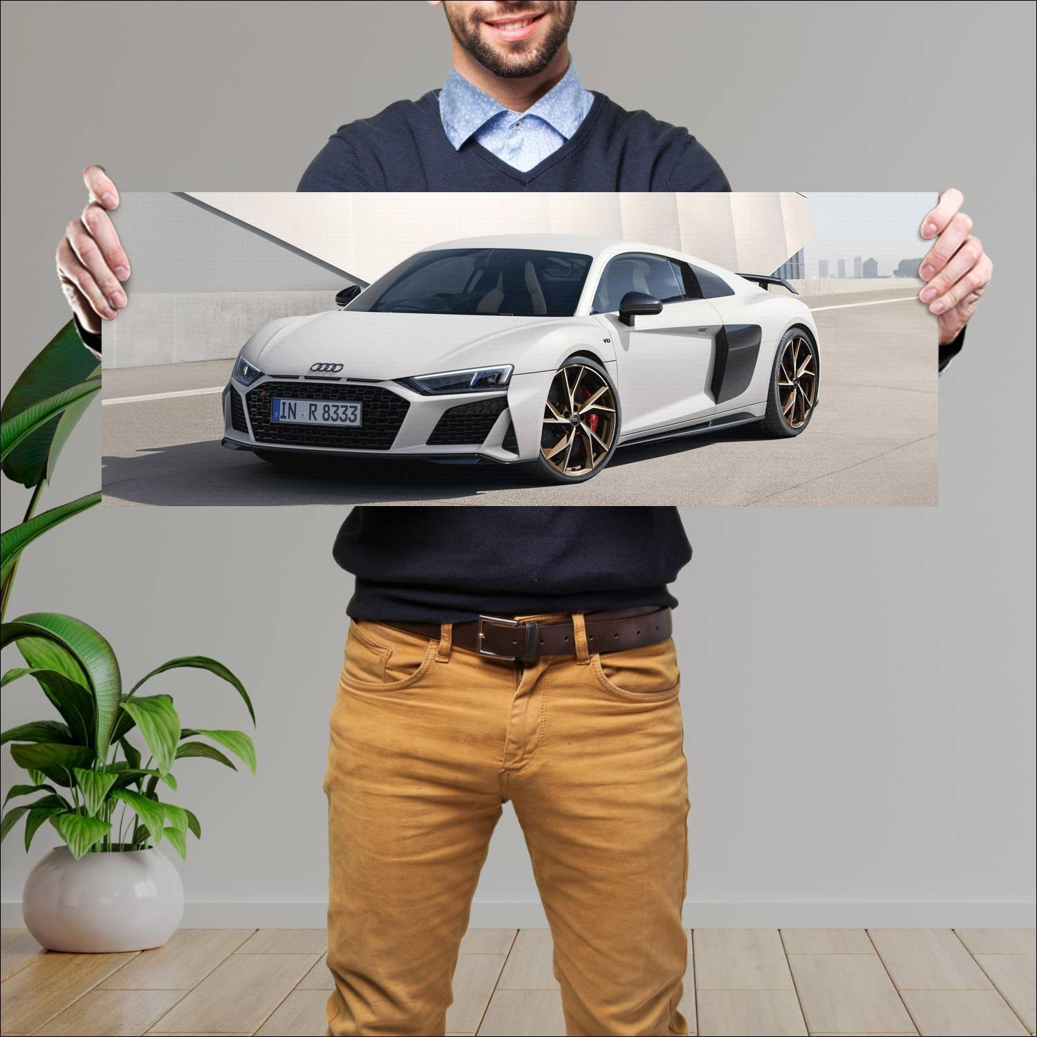 Cuadro grande 30x80cm 2023 audi r8 coupe japan fin 939 Audi