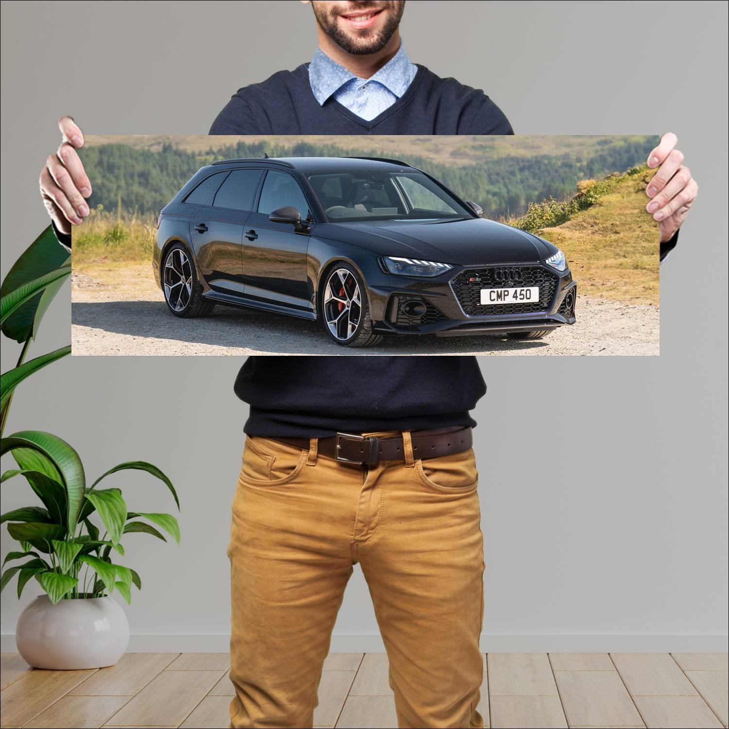 Cuadro grande 30x80cm 2023 audi rs 4 avant competi 942 Audi