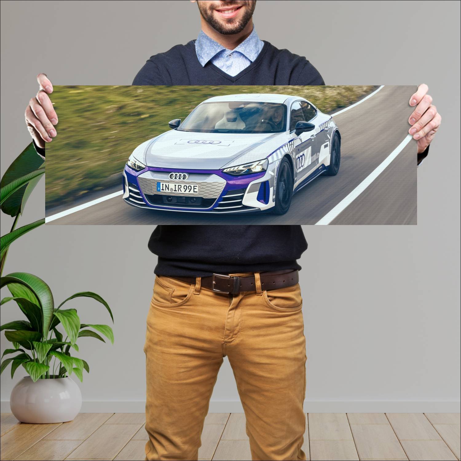 Cuadro grande 30x80cm 2023 audi rs e tron gt ice r 949 Audi