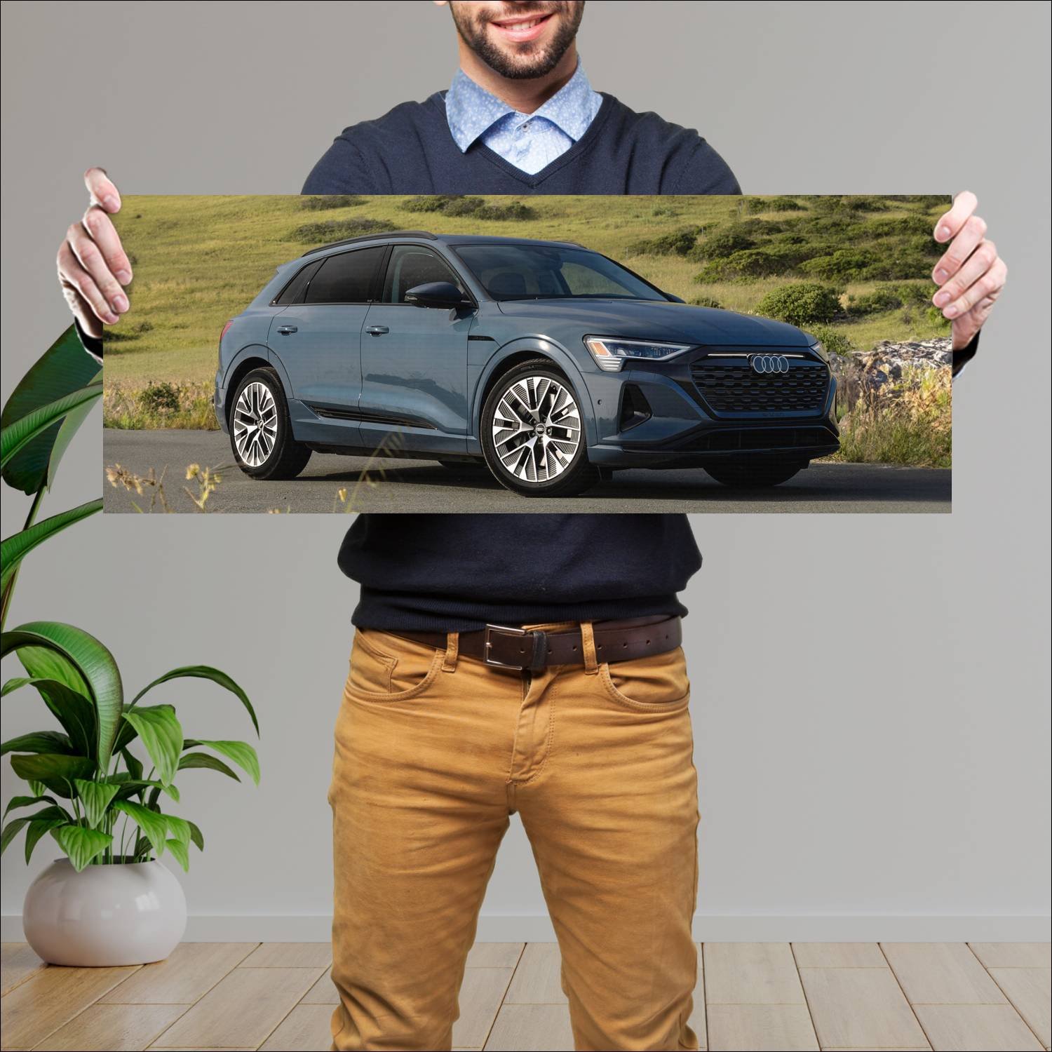 Cuadro grande 30x80cm 2024 audi q8 e tron us auto 965 Audi