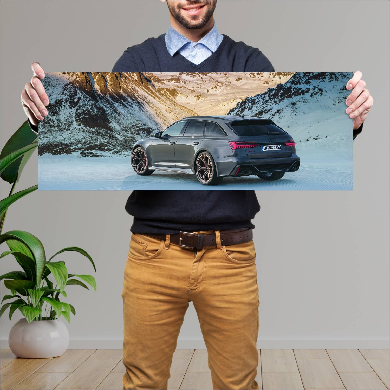 Cuadro grande 30x80cm 2023 Audi RS6 Avant Performance5 Audi