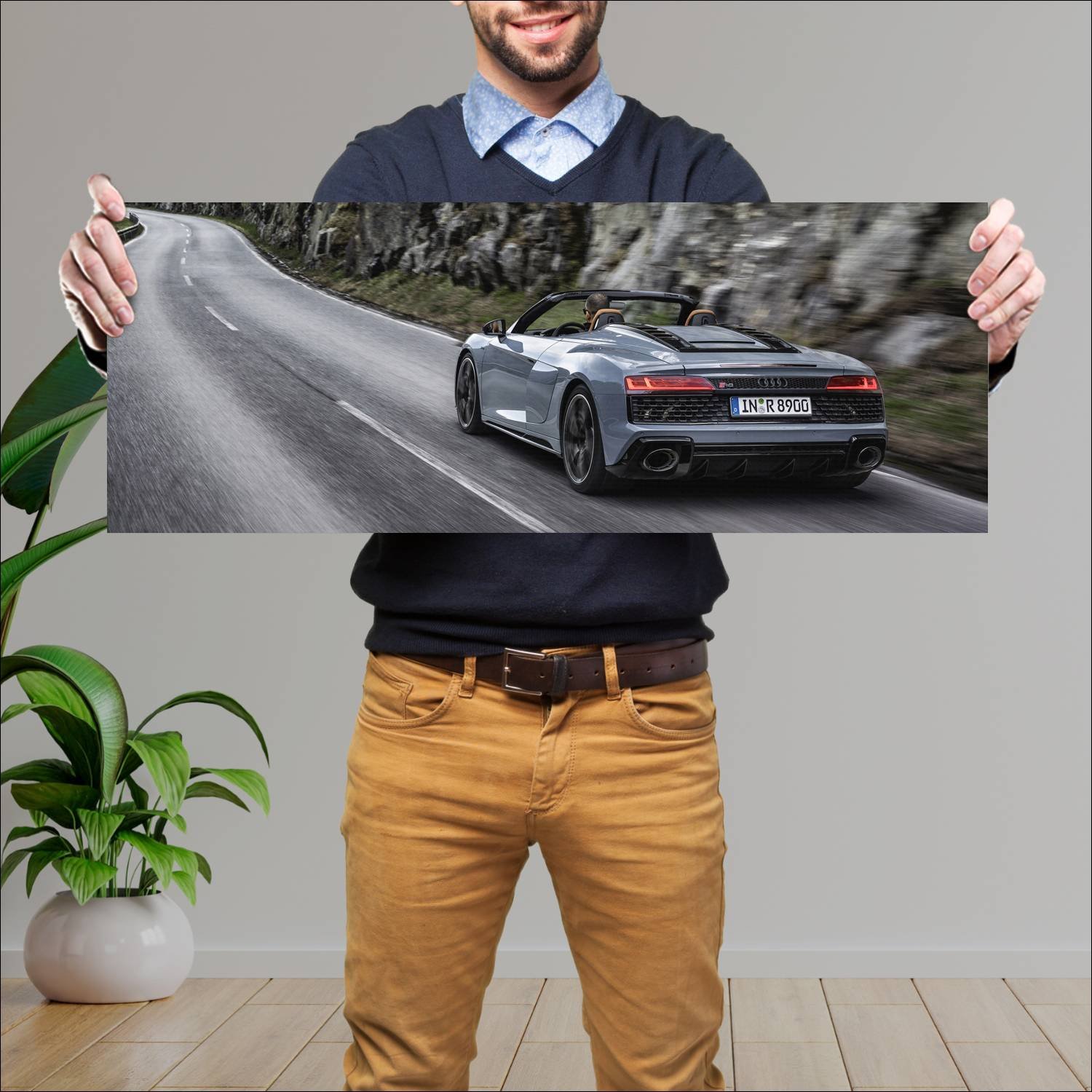 Cuadro grande 30x80cm 2022 Audi R8 V10 Performance RW8 Audi