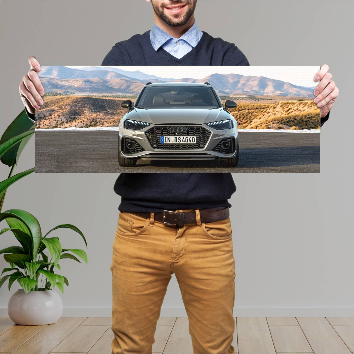 Cuadro grande 30x80cm 2023 Audi RS4 Competition Pl3 Audi