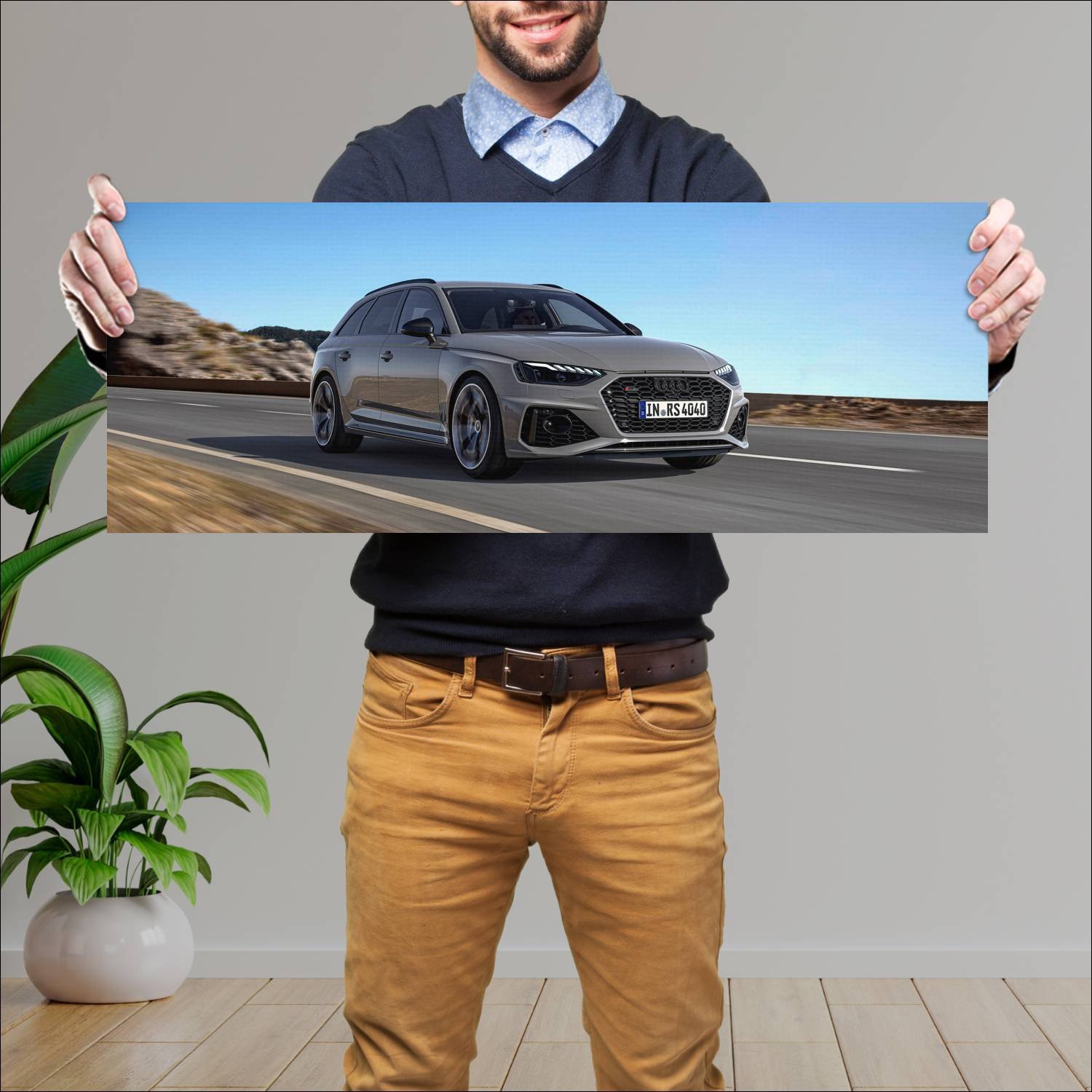 Cuadro grande 30x80cm 2023 Audi RS4 Competition Pl5 Audi
