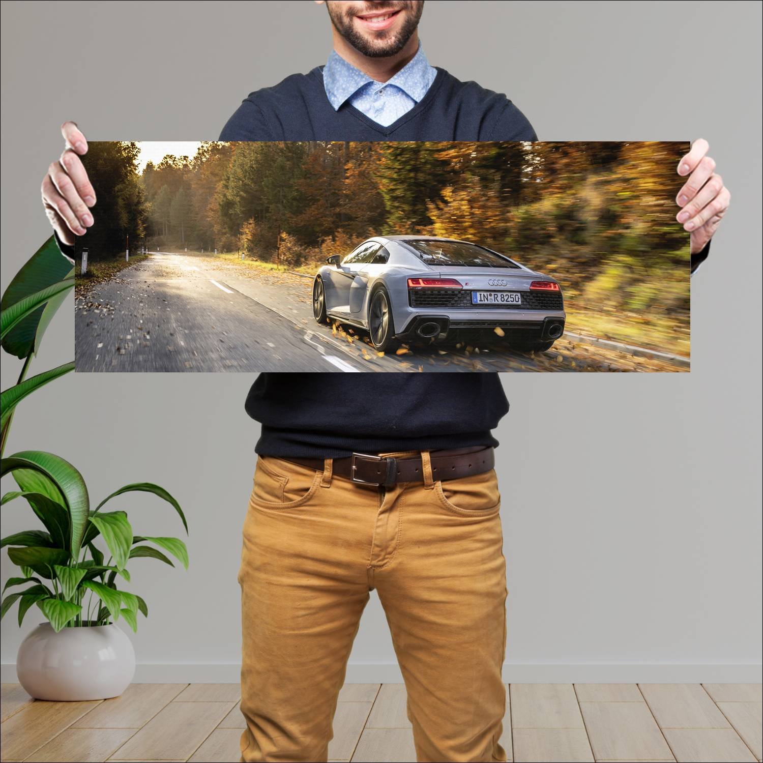 Cuadro grande 30x80cm 2020 Audi R8 V10 RWD 004 Audi