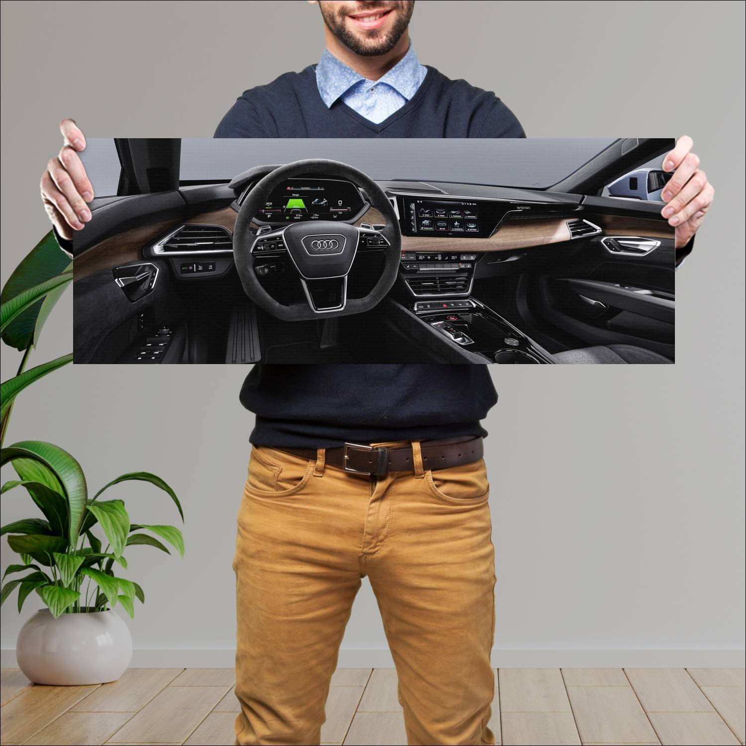 Cuadro grande 30x80cm 2022 Audi E Tron GT Quattro 012 Audi