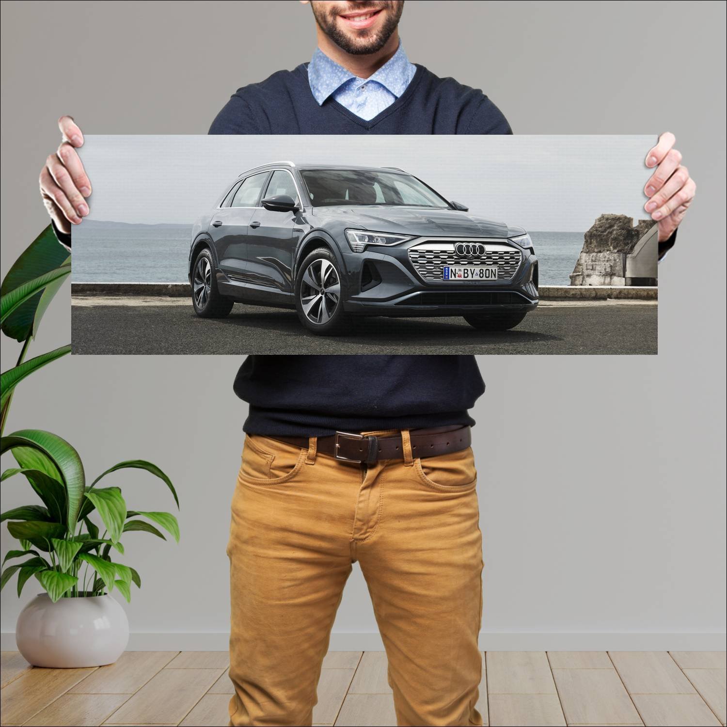 Cuadro grande 30x80cm 2023 audi q8 e tron au auto audi