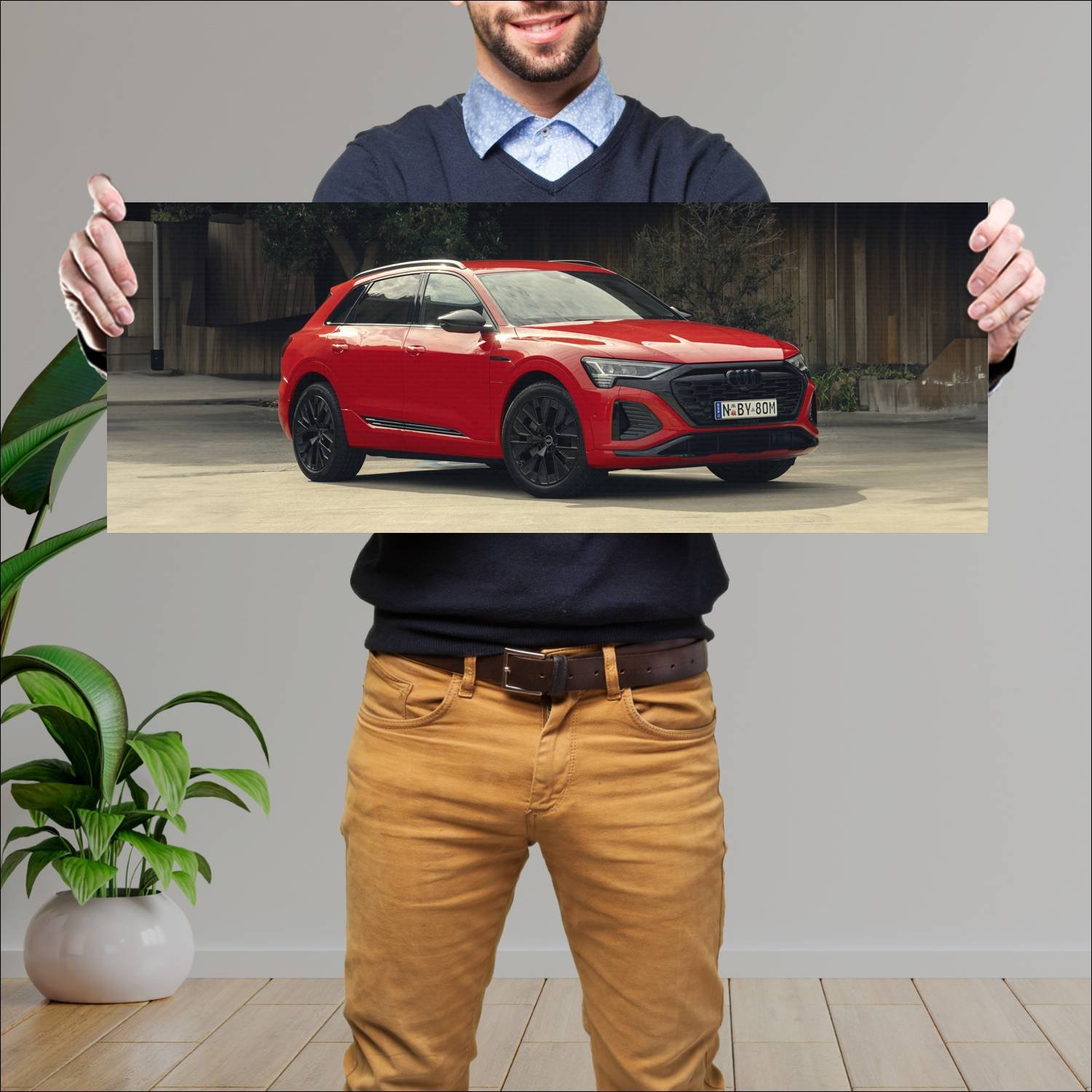 Cuadro grande 30x80cm 2023 audi q8 e tron s line au audi