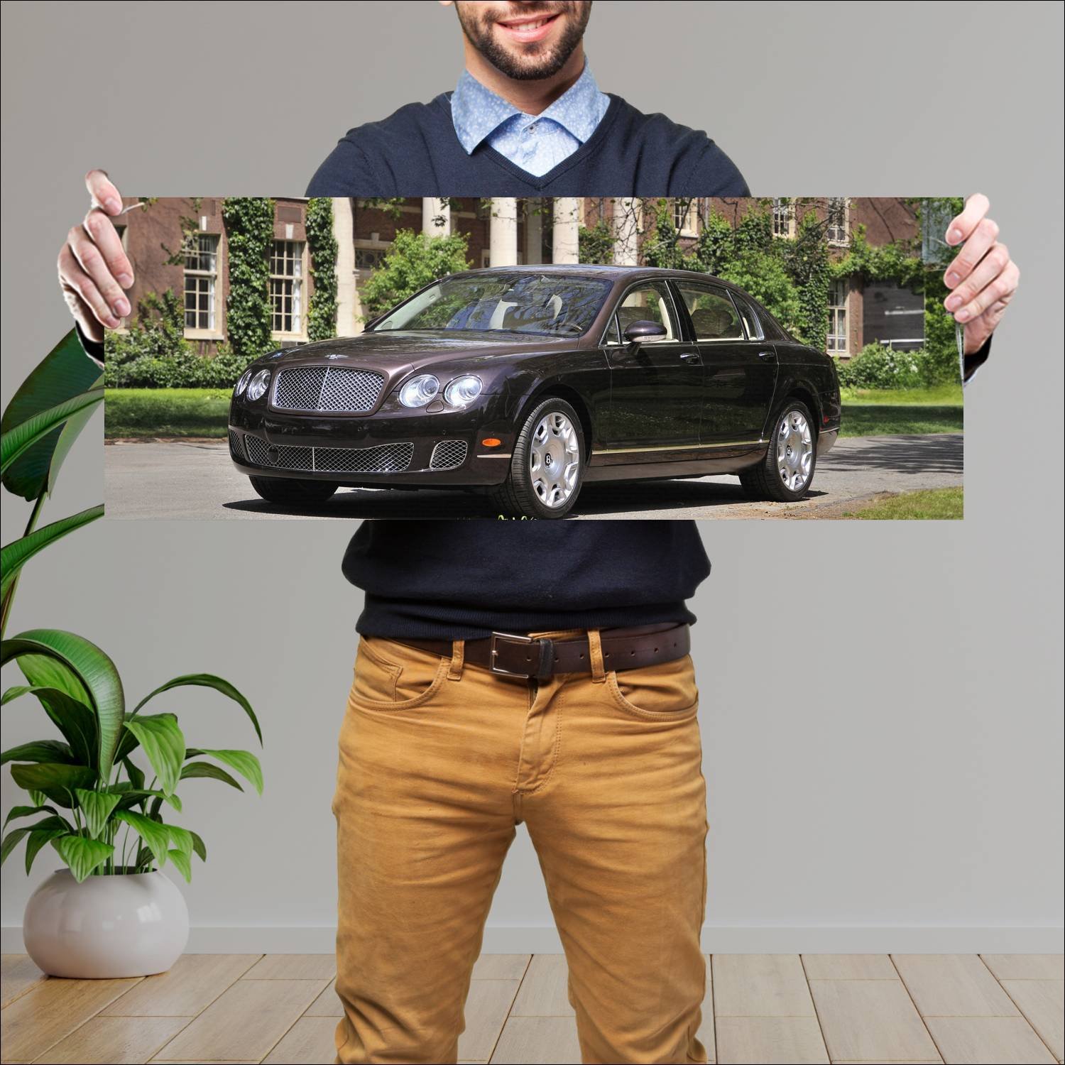Cuadro grande 30x80cm 2008 bentley continental fly 117 Bentley