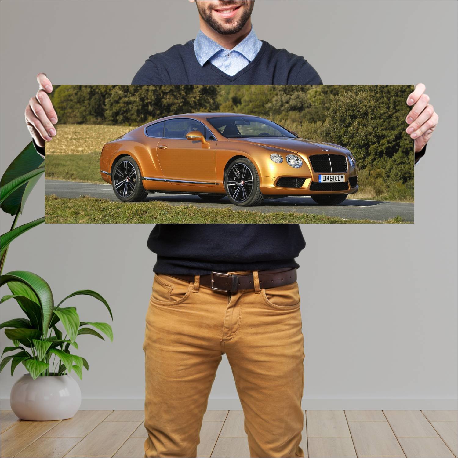 Cuadro grande 30x80cm 2012 bentley continental gt 162 Bentley