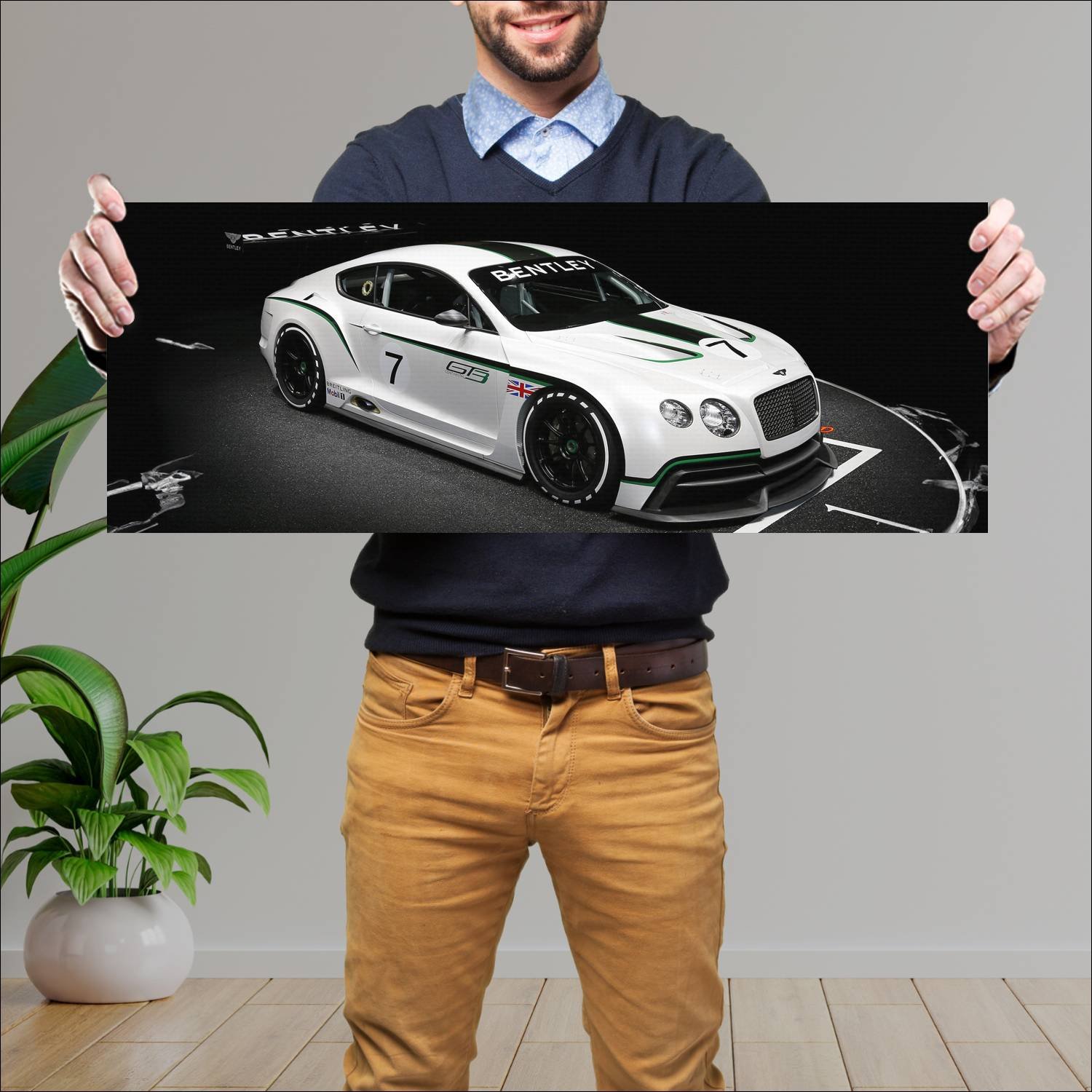 Cuadro grande 30x80cm 2012 bentley continental gt3 166 Bentley
