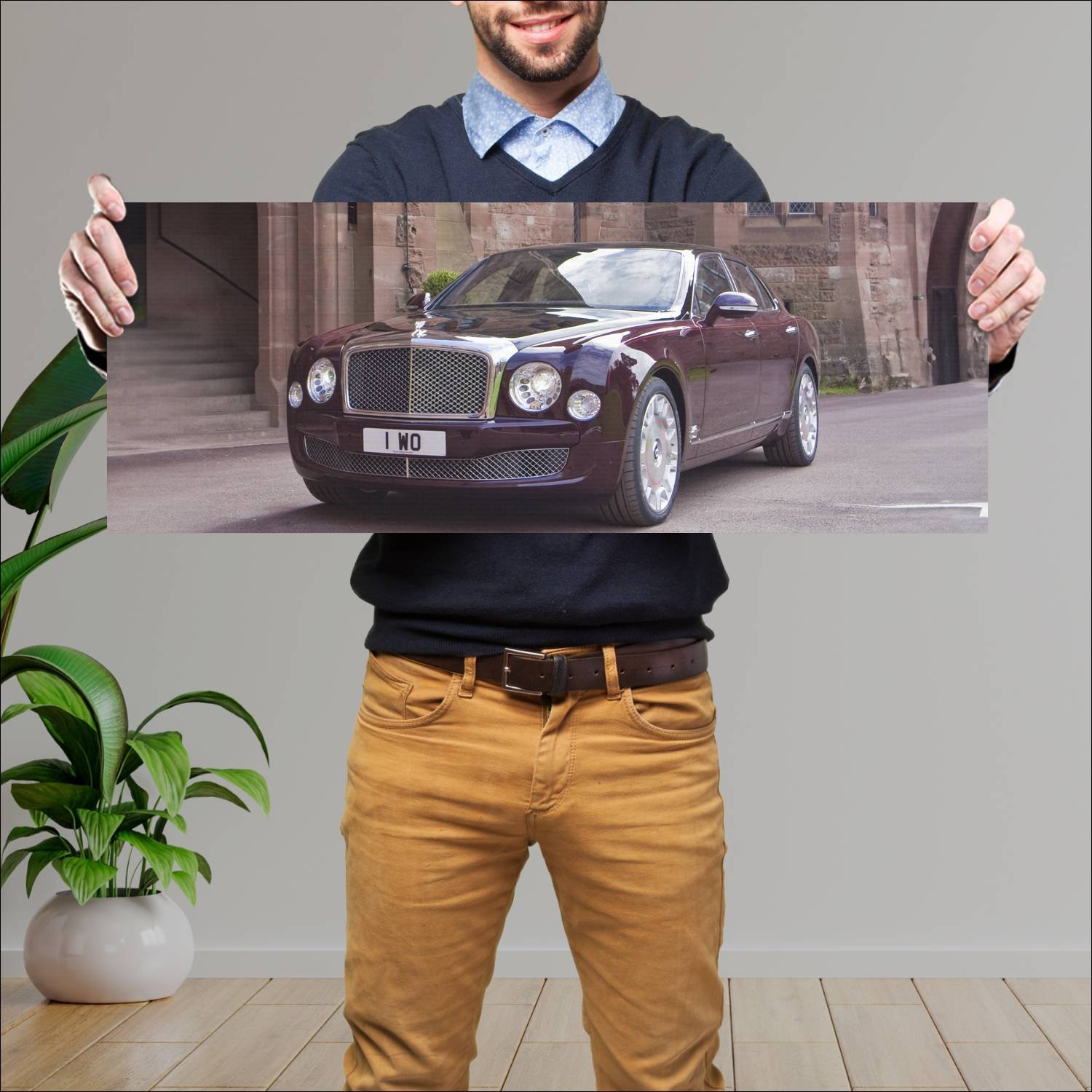Cuadro grande 30x80cm 2012 bentley mulsanne diamon 170 Bentley