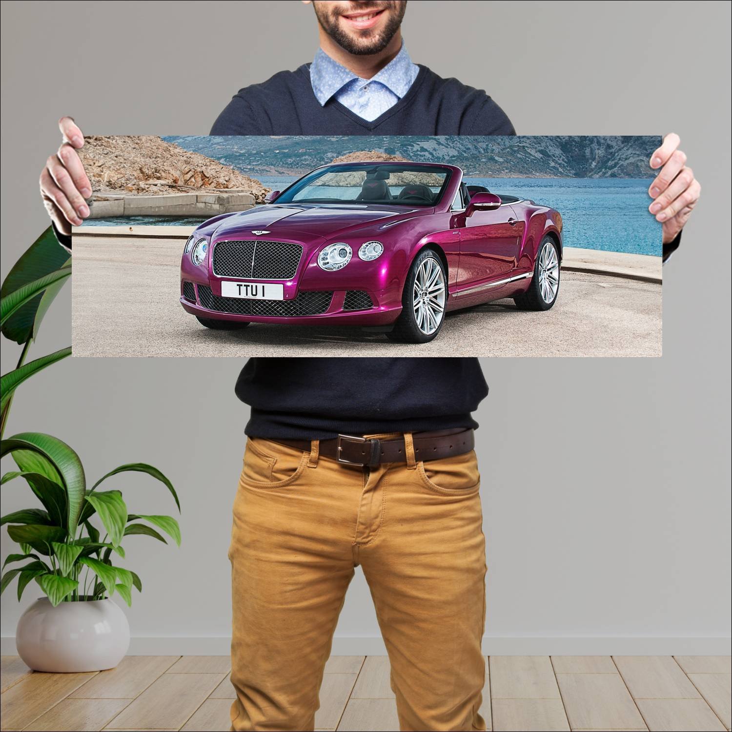 Cuadro grande 30x80cm 2013 bentley continental gt 173 Bentley